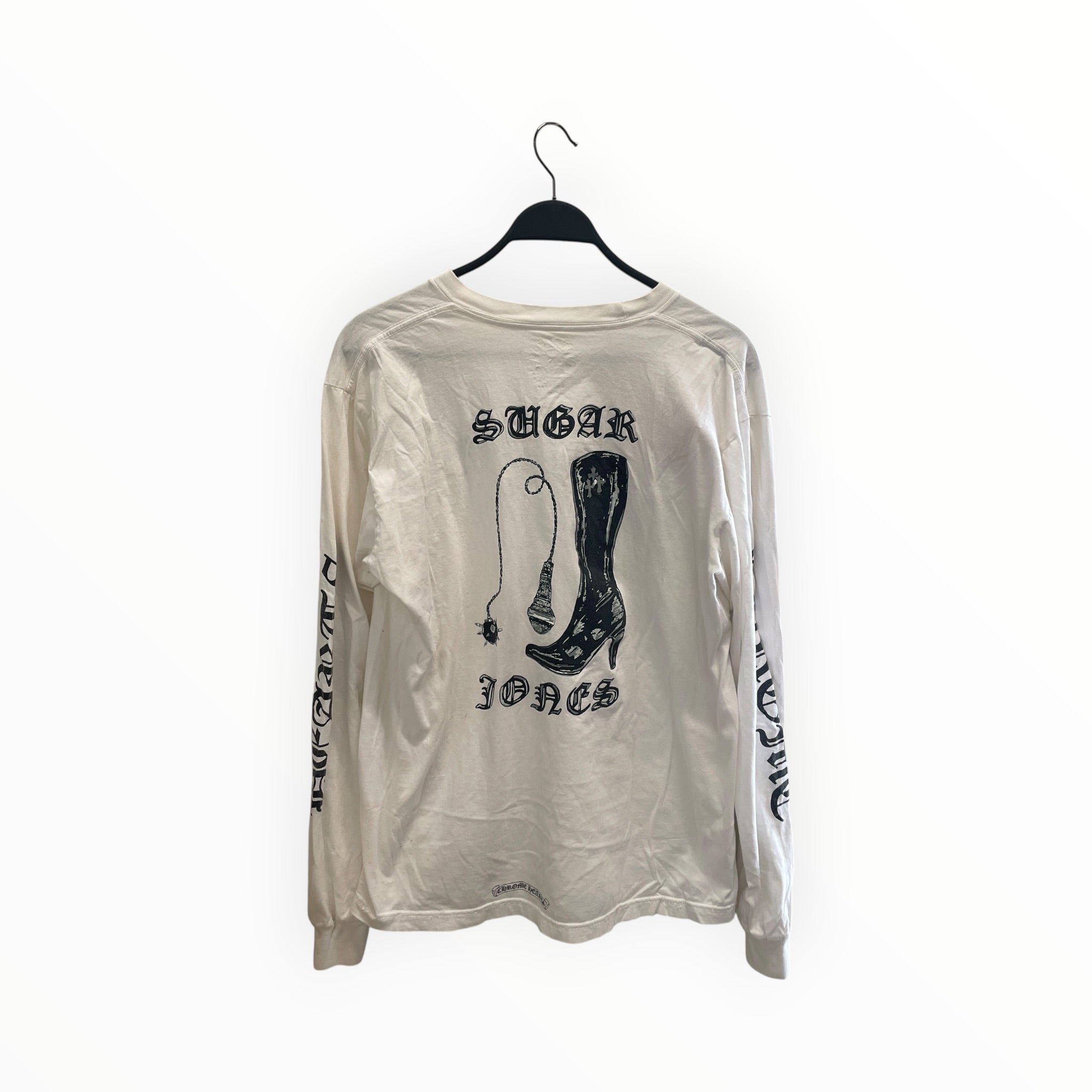 CHROME HEARTS/LS T-Shirt/XL/Cotton/WHT/SUGAR JONES BOOT BACK GRAPHIC view 2