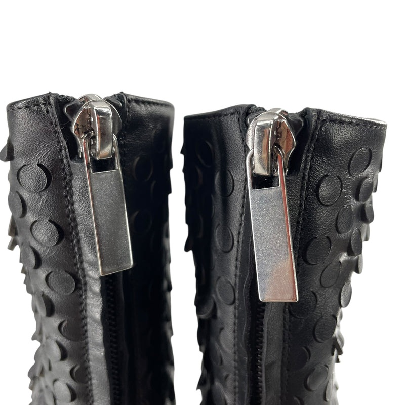 Helmut Lang/Heels/EU 41/Leather/BLK/SMOKE HOLE HEEL BOOT