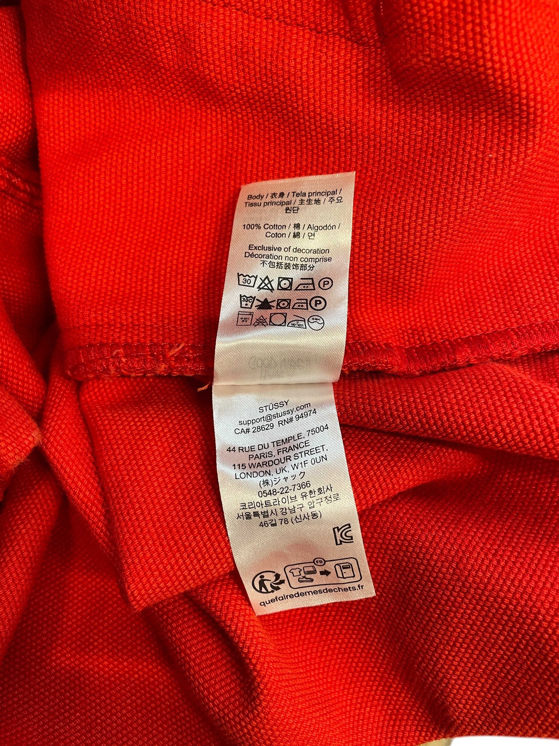 STUSSY/Jacket/XXL/Cotton/RED/WORK JACKET UNLINED CANVAS view 7