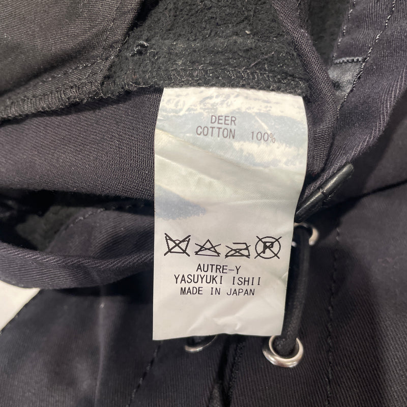 Yasuyuki Ishii/Straight Pants/34/Cotton/BLK/DEER LEATHER LACE UP FRONT