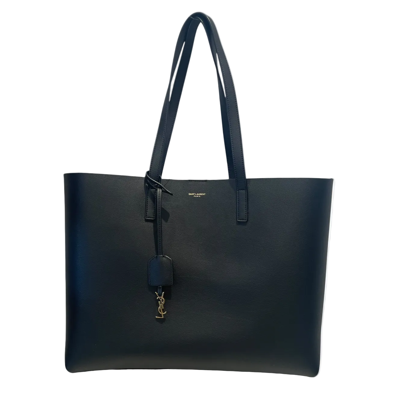 SAINT LAURENT/Tote Bag/Leather/BLK/Shopping Tote view 1