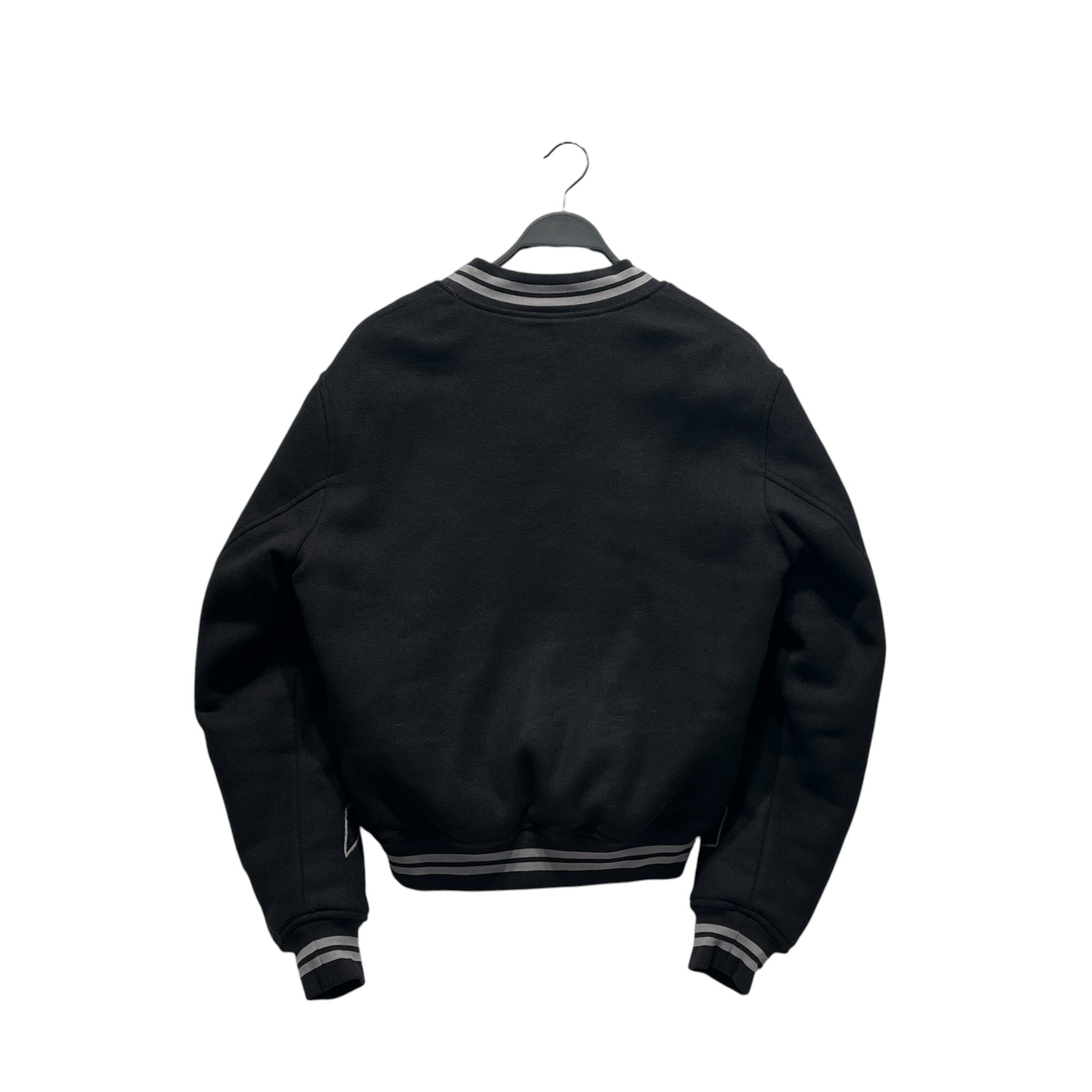 OFF-WHITE/Baseball Jkt/S/Wool/BLK/lines on arms view 2
