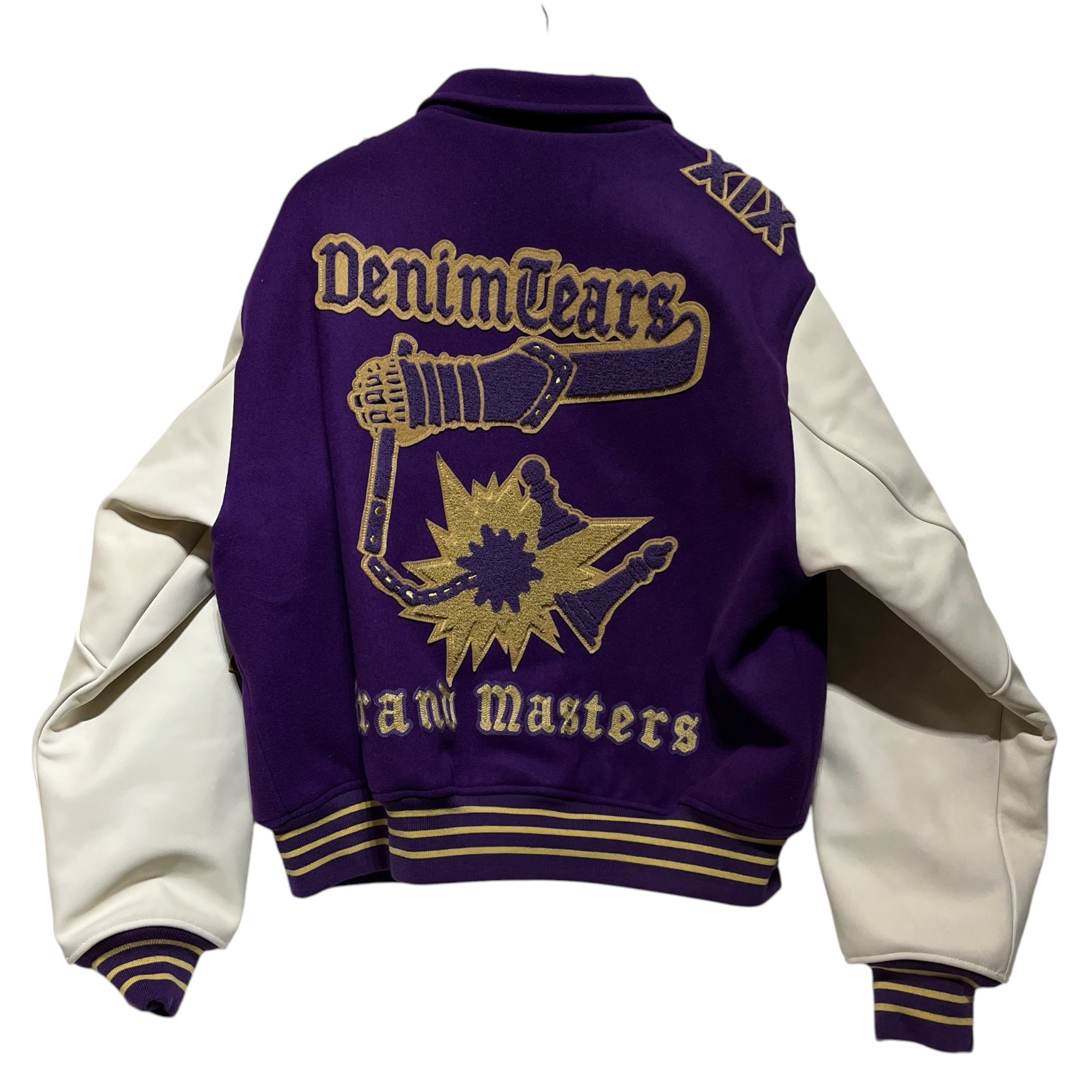 DENIM TEARS/Baseball Jkt/L/Wool/PPL/Grandmaster Varsity Jacket view 2