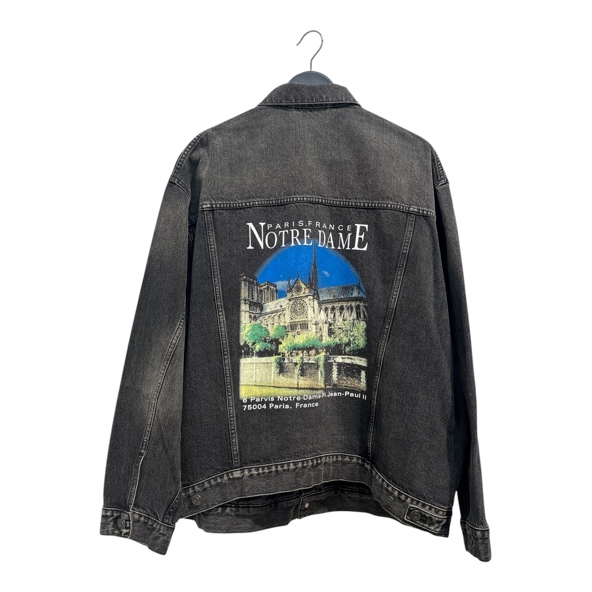 BALENCIAGA/Denim Jkt/34/Cotton/GRY/Single Breasted/OVERSIZEDR-NOTRE DAME view 2