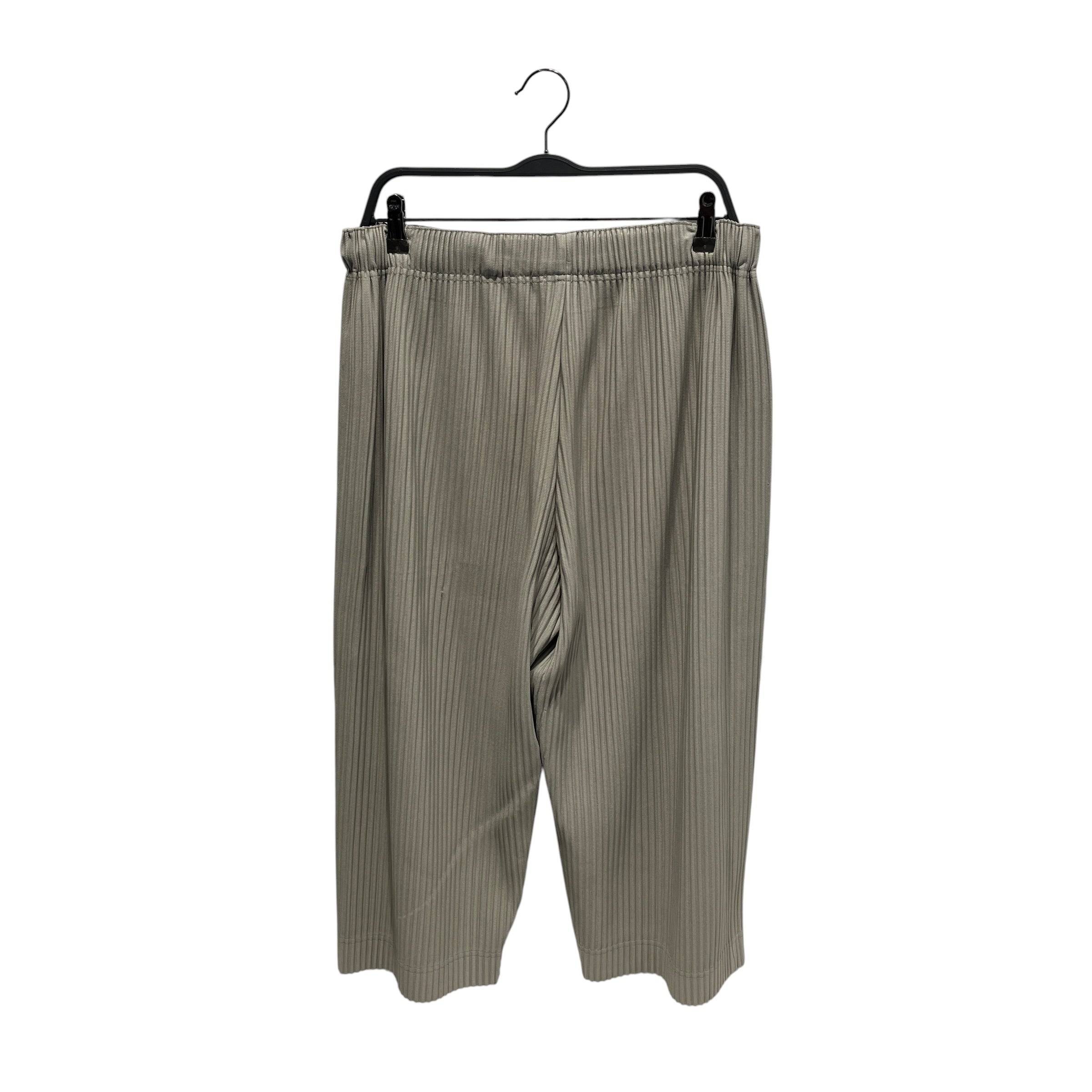 HOMME PLISSE ISSEY MIYAKE/Cropped Pants/3/Polyester/GRN/wide leg view 2