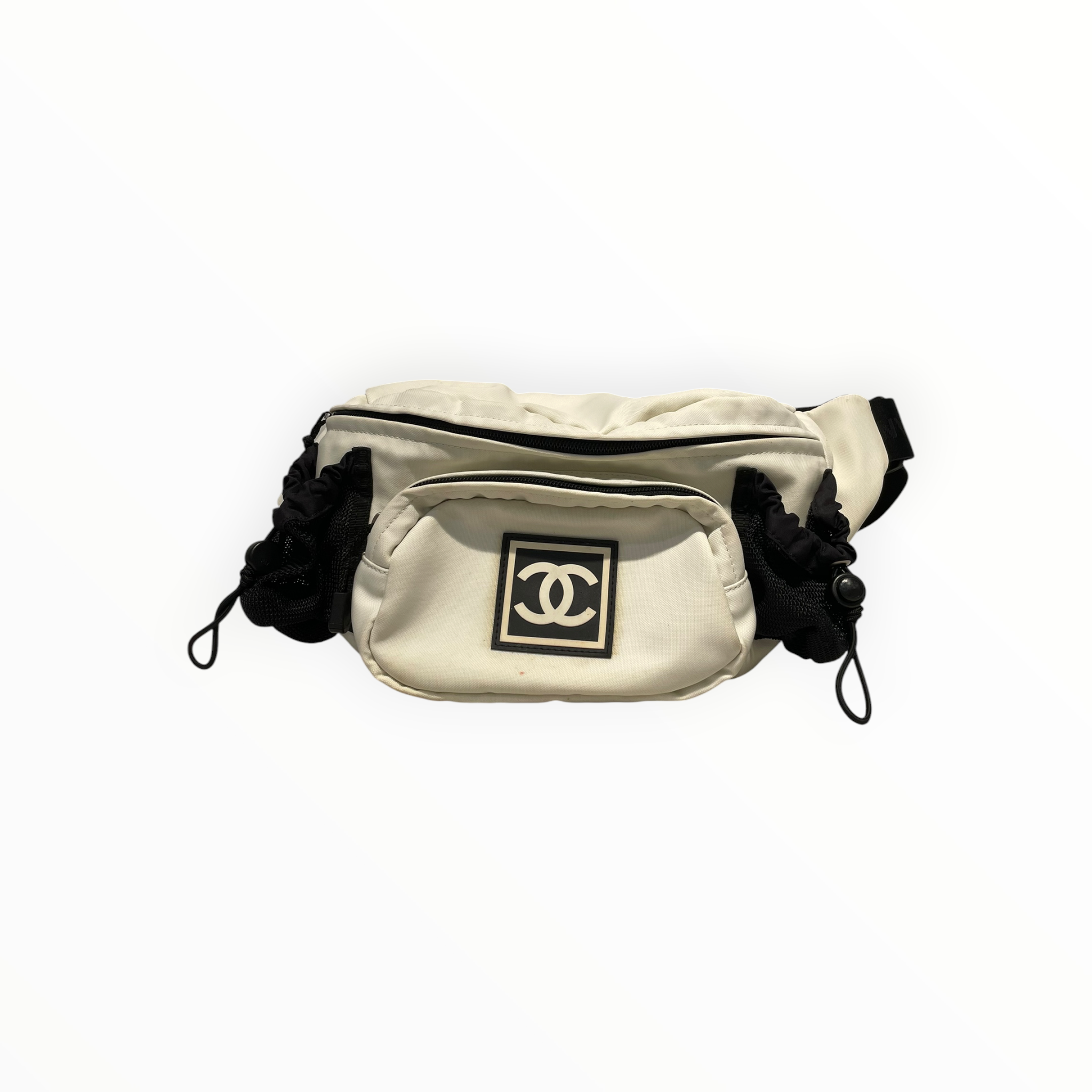 CHANEL/Cross Body Bag/Cotton/WHT/FANNY BAG view 1