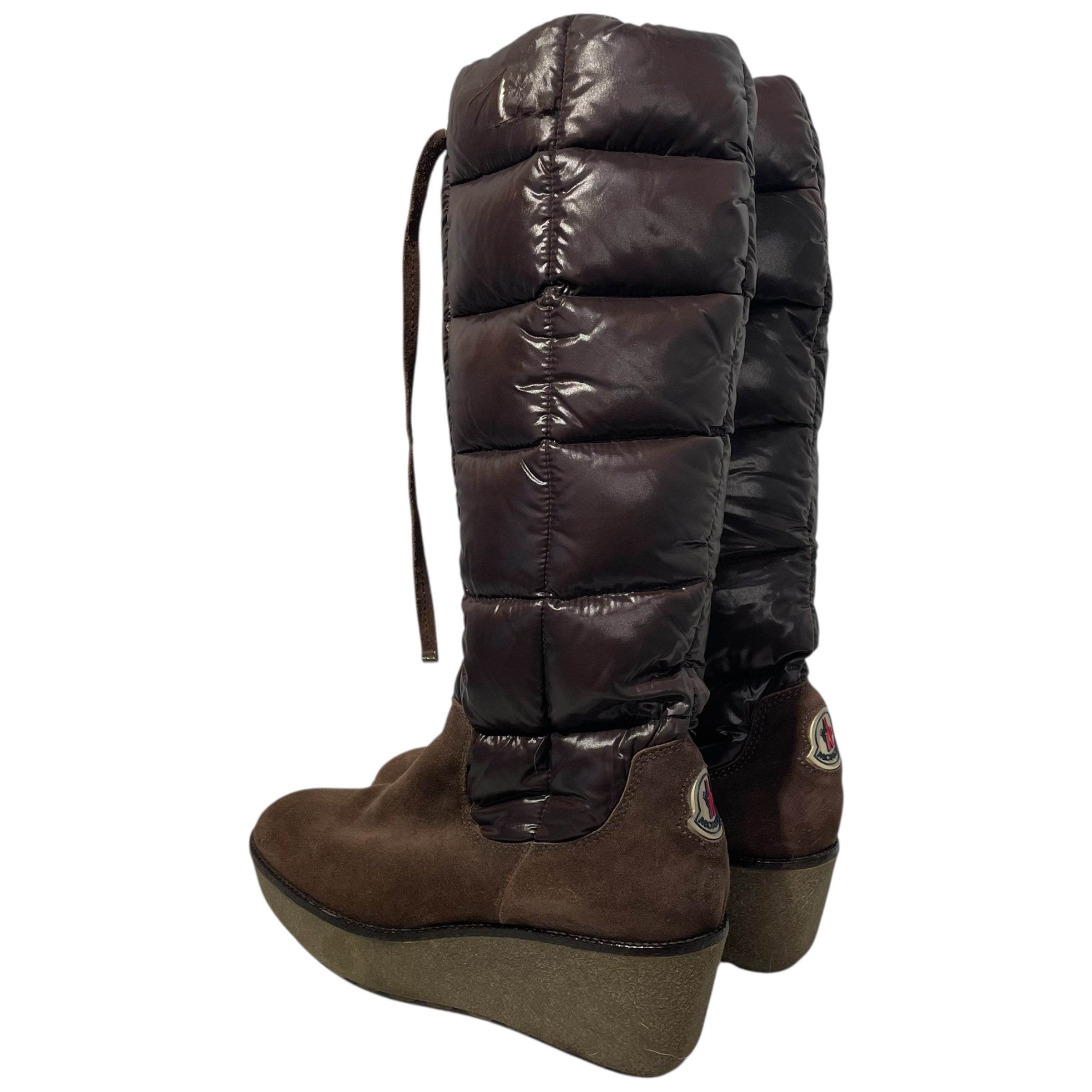 MONCLER/Long Boots/EU 39/Leather/BRW/QUILTED DOWN WEDGE view 2