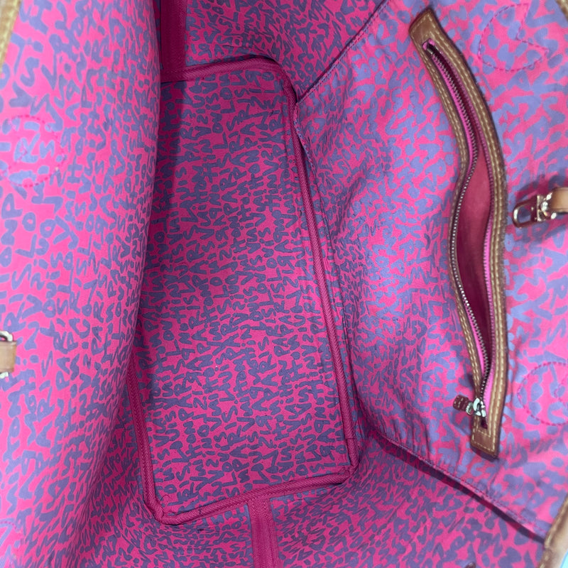 LOUIS VUITTON/Hand Bag/Monogram/Leather/PNK/NEVERFULL GRAFFITI MARC JACOB