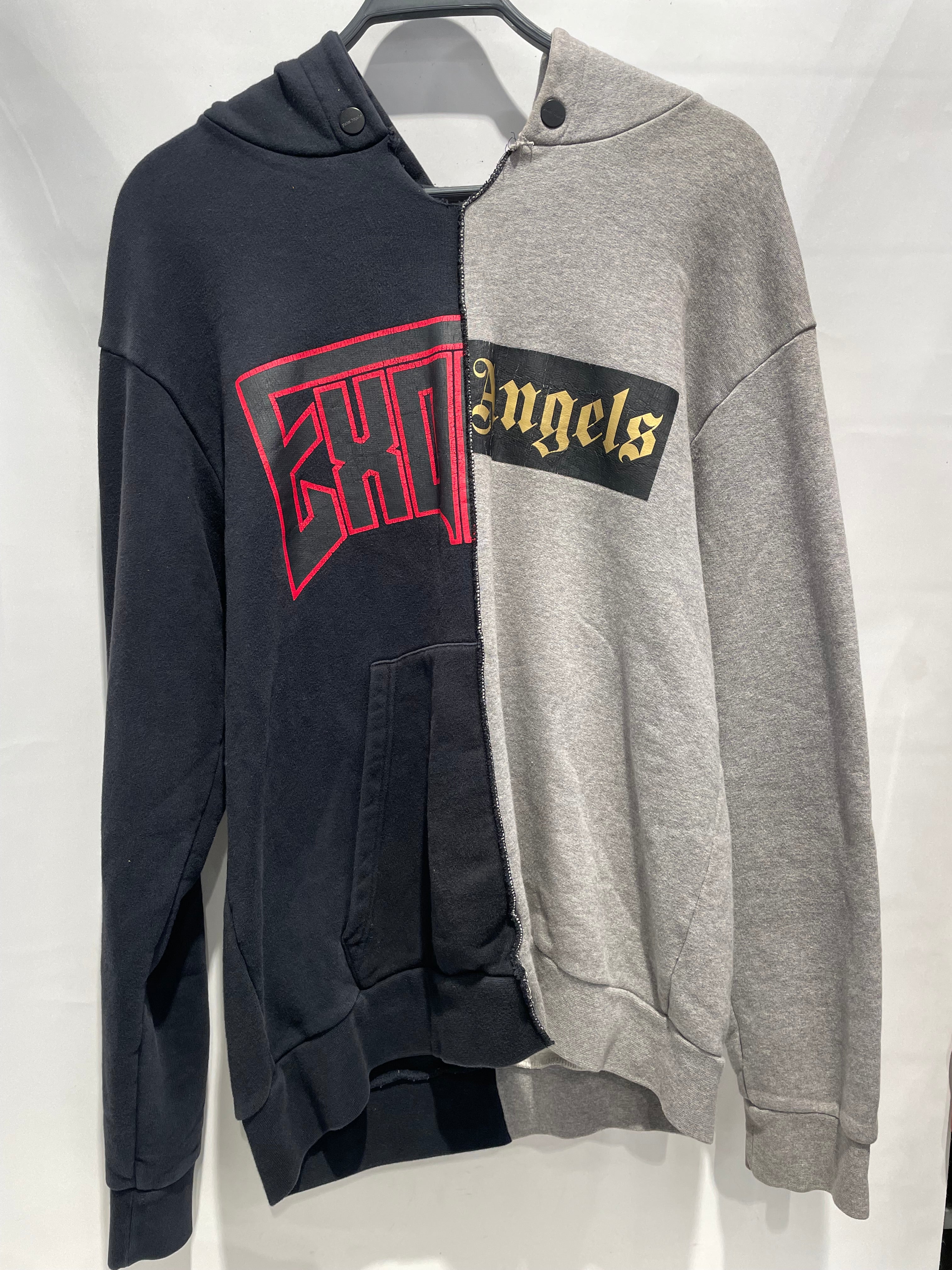 Palm Angels/Hoodie/M/Cotton/MLT/GRY/BLK SPLIT HOODIE view 1
