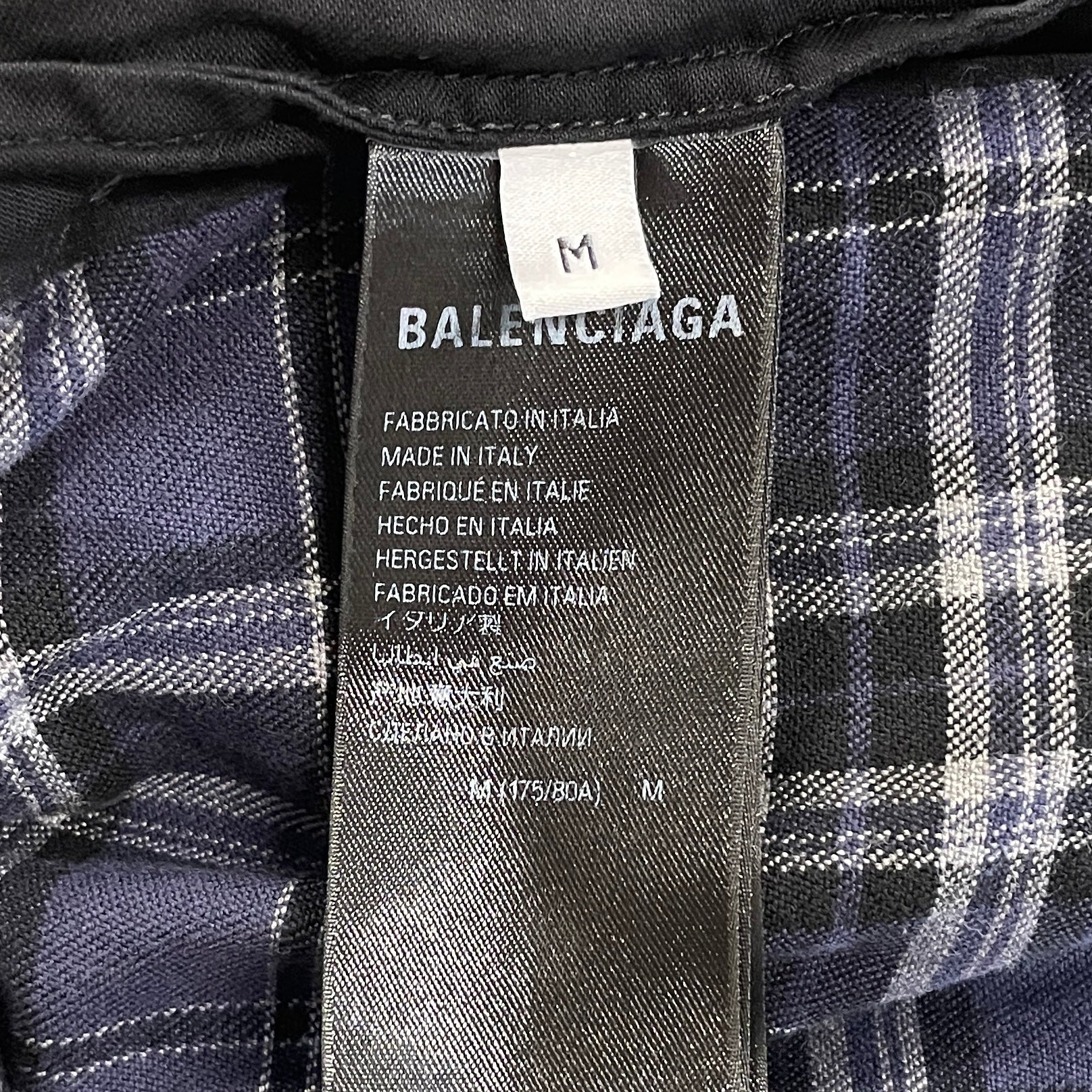 BALENCIAGA/Pants/M/Cotton/NVY/Plaid/SIDE EMB BY POCKET view 4