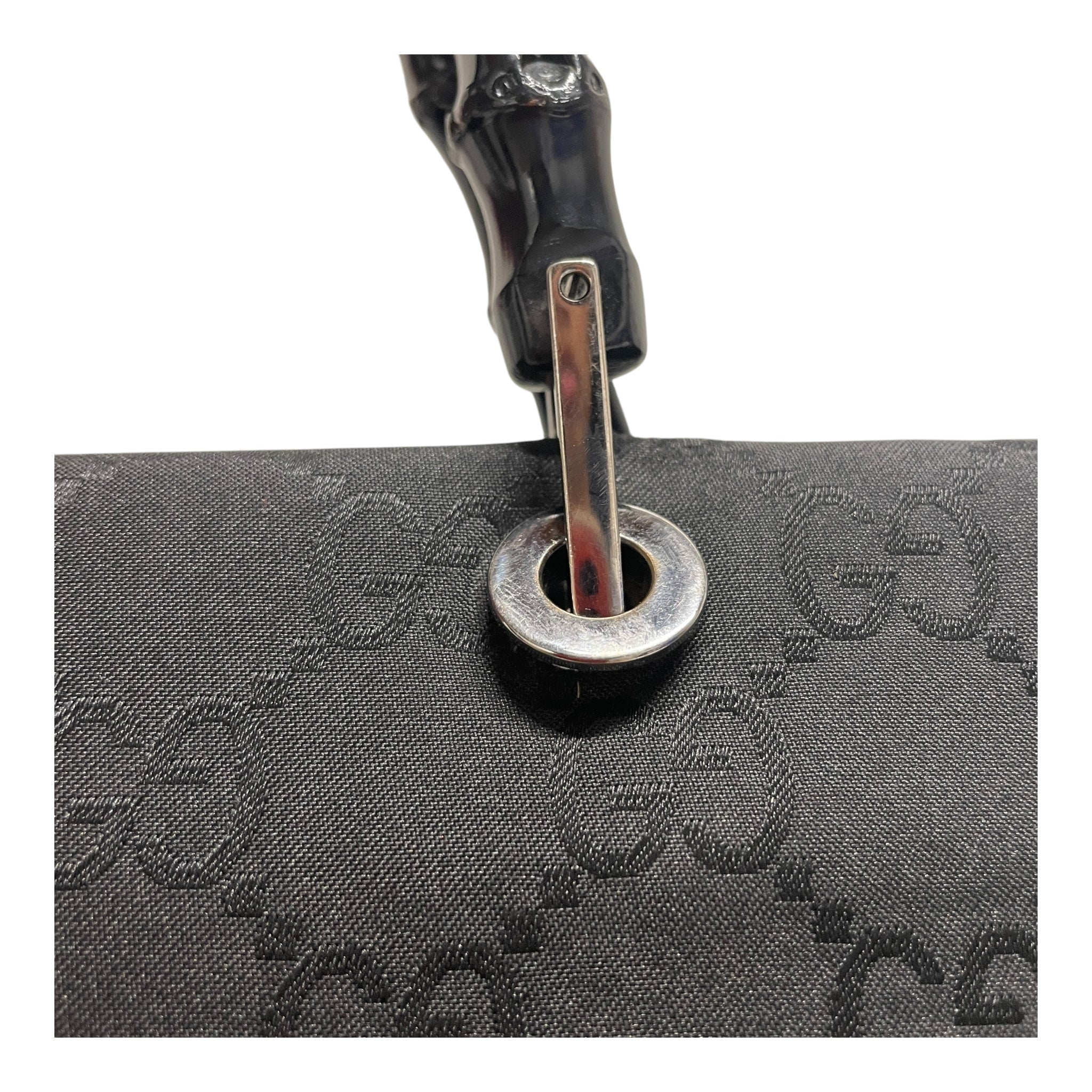 GUCCI/Hand Bag/All Over Print/Cotton/BLK/GUCCISAMA BAMBOO HANDLES view 4