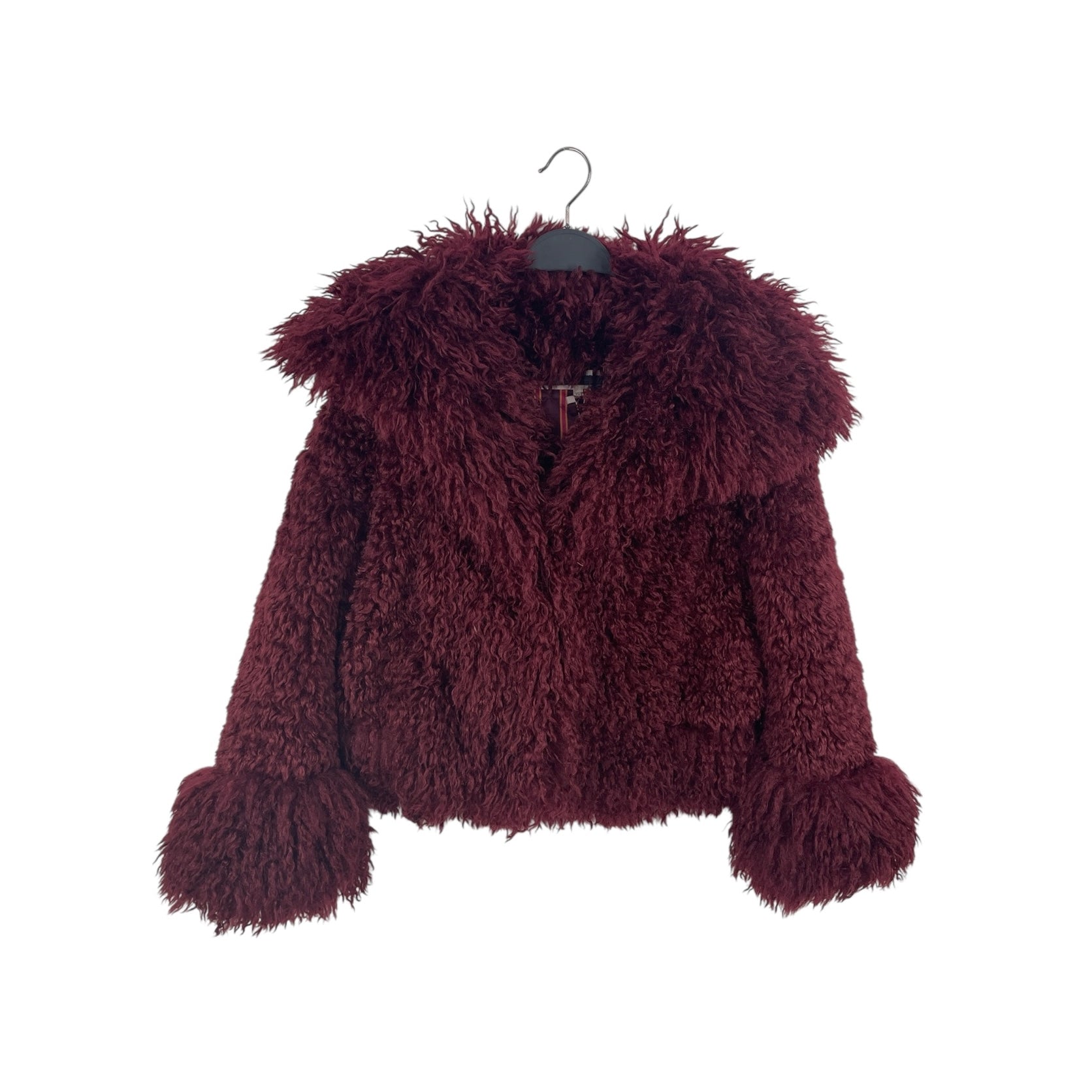 DIANE von FURSTENBERG/Jacket/S/Fake Fur/BRD/curly fur double buckle collar view 1