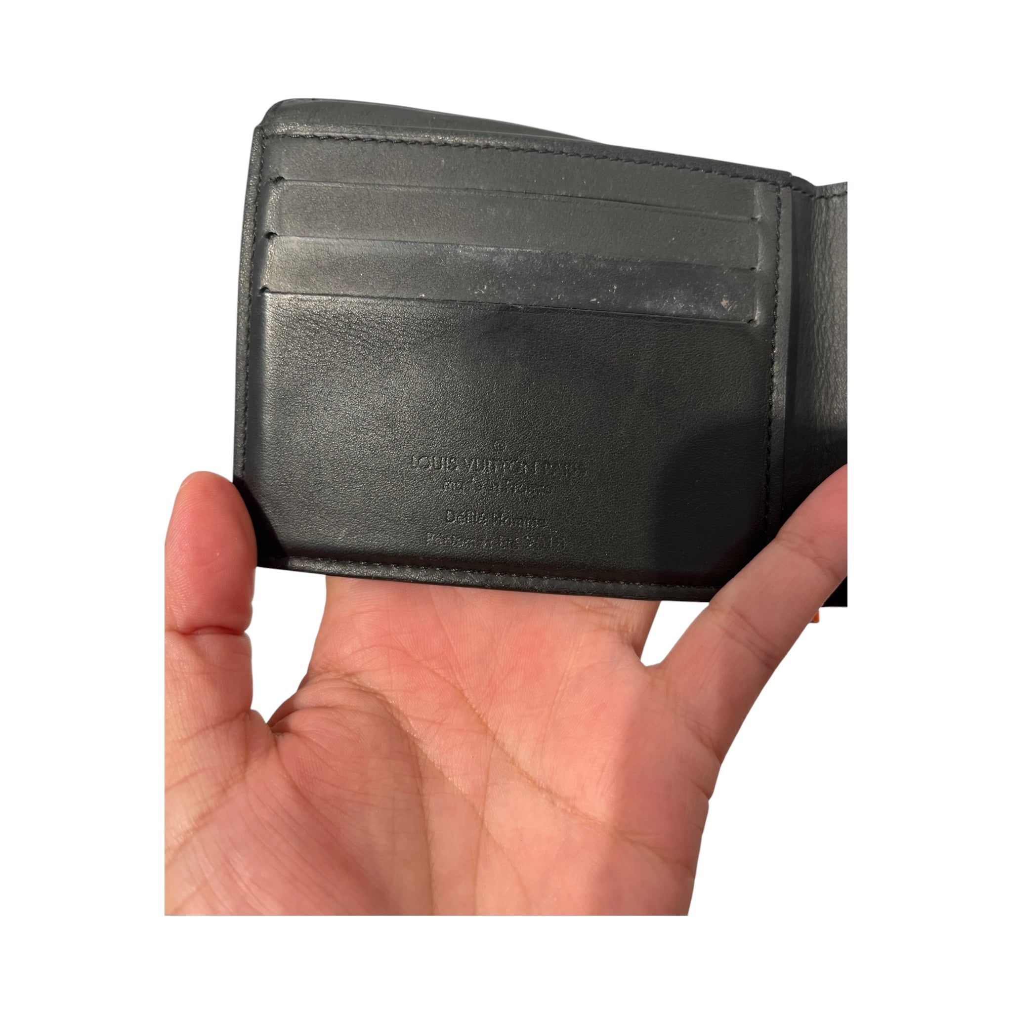 LOUIS VUITTON/Bifold Wallet/Monogram/Leather/BRW/M's/solar ray orange bar wallet view 5