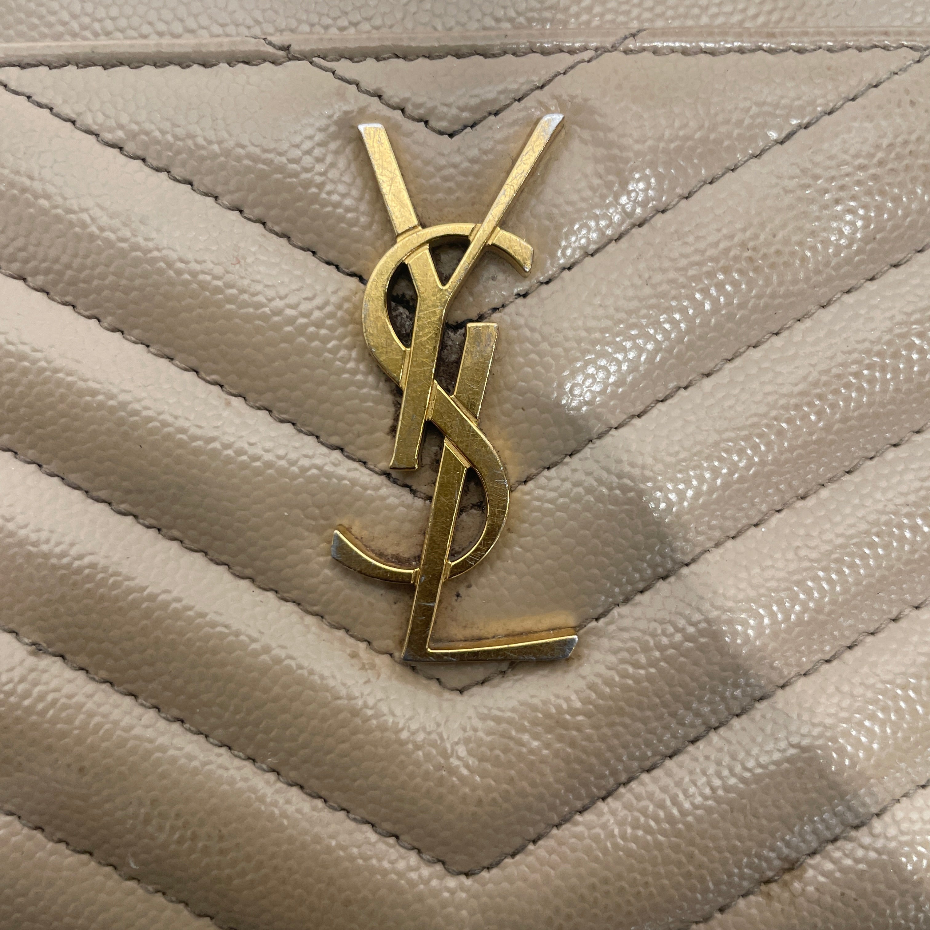 SAINT LAURENT/Long Wallet/Leather/BEG/GRAIN DE POUDRE view 6