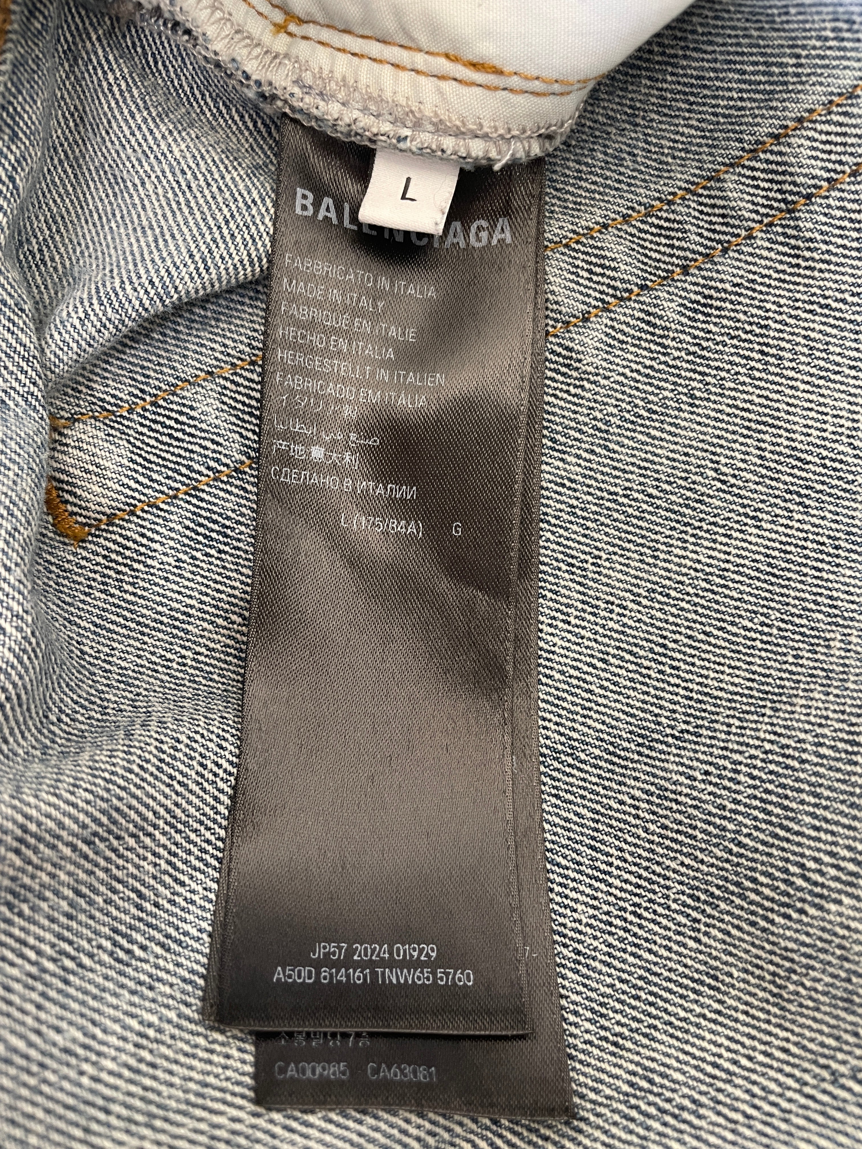 BALENCIAGA/Straight Pants/L/Denim/BLU/2024 GEORGE-V PANEL WIDE LEG view 4