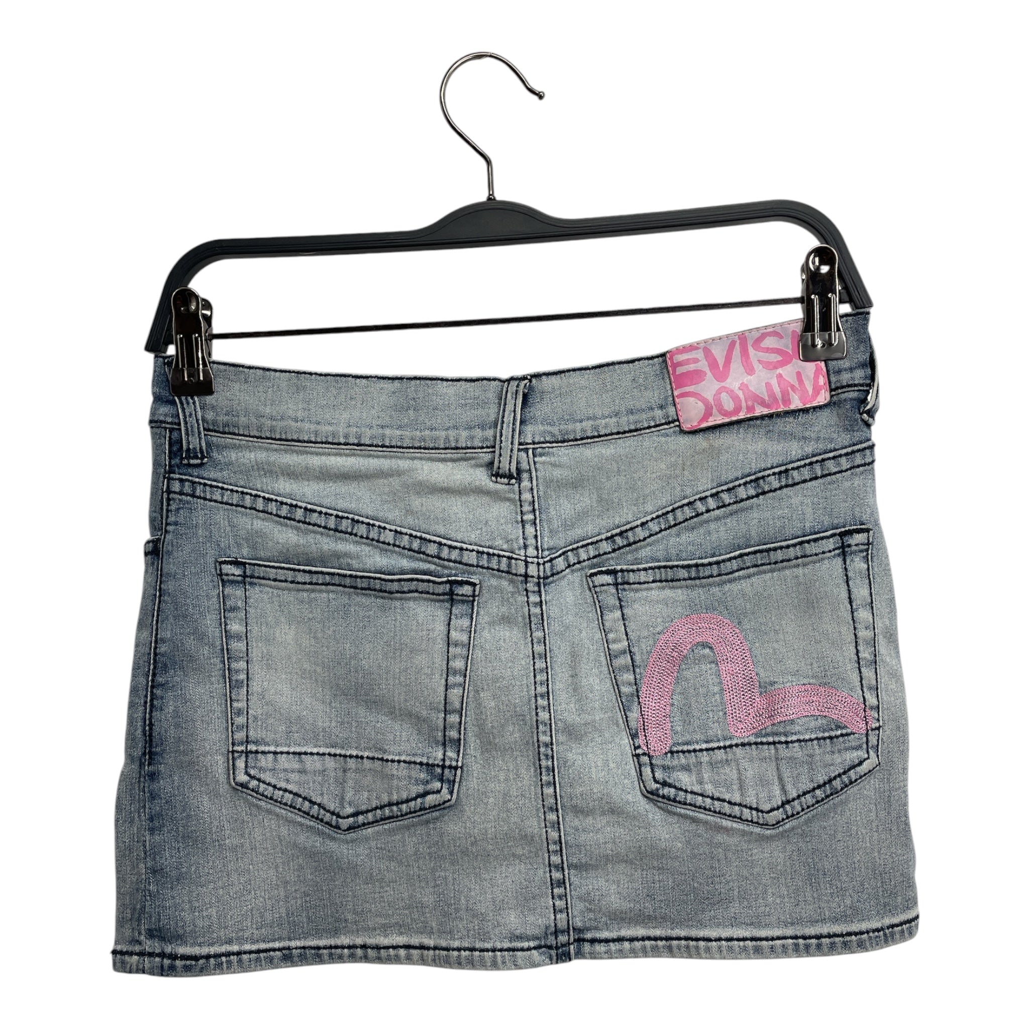 EVISU/Skirt/M/Cotton/BLU/PNK LOGO EMBROIERED OB BK PCKT view 2