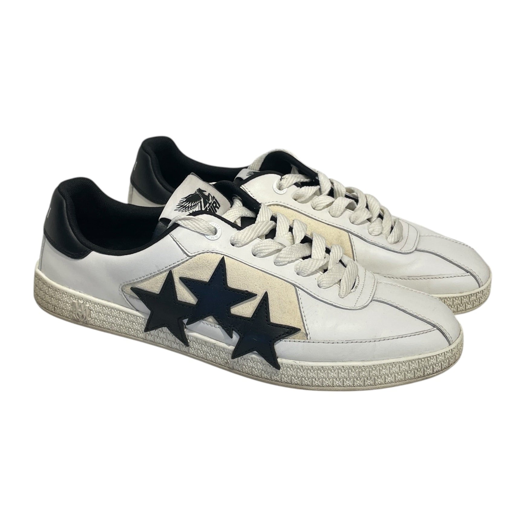 AMIRI/Low-Sneakers/US 12/Leather/WHT/PACIFIC LOW BLACK STARS view 1