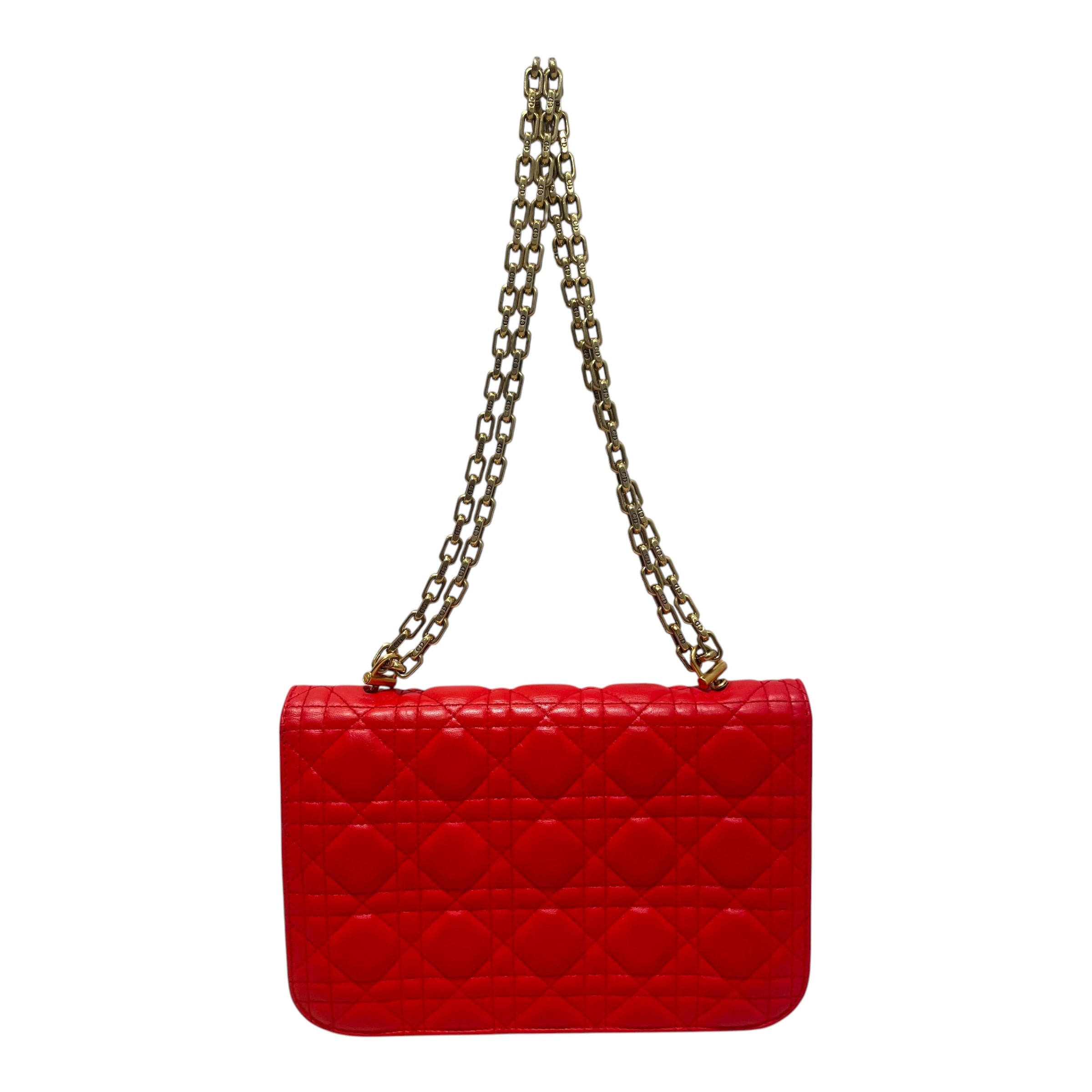 Christian Dior/Cross Body Bag/Leather/RED/Cannage Dioraddict view 4