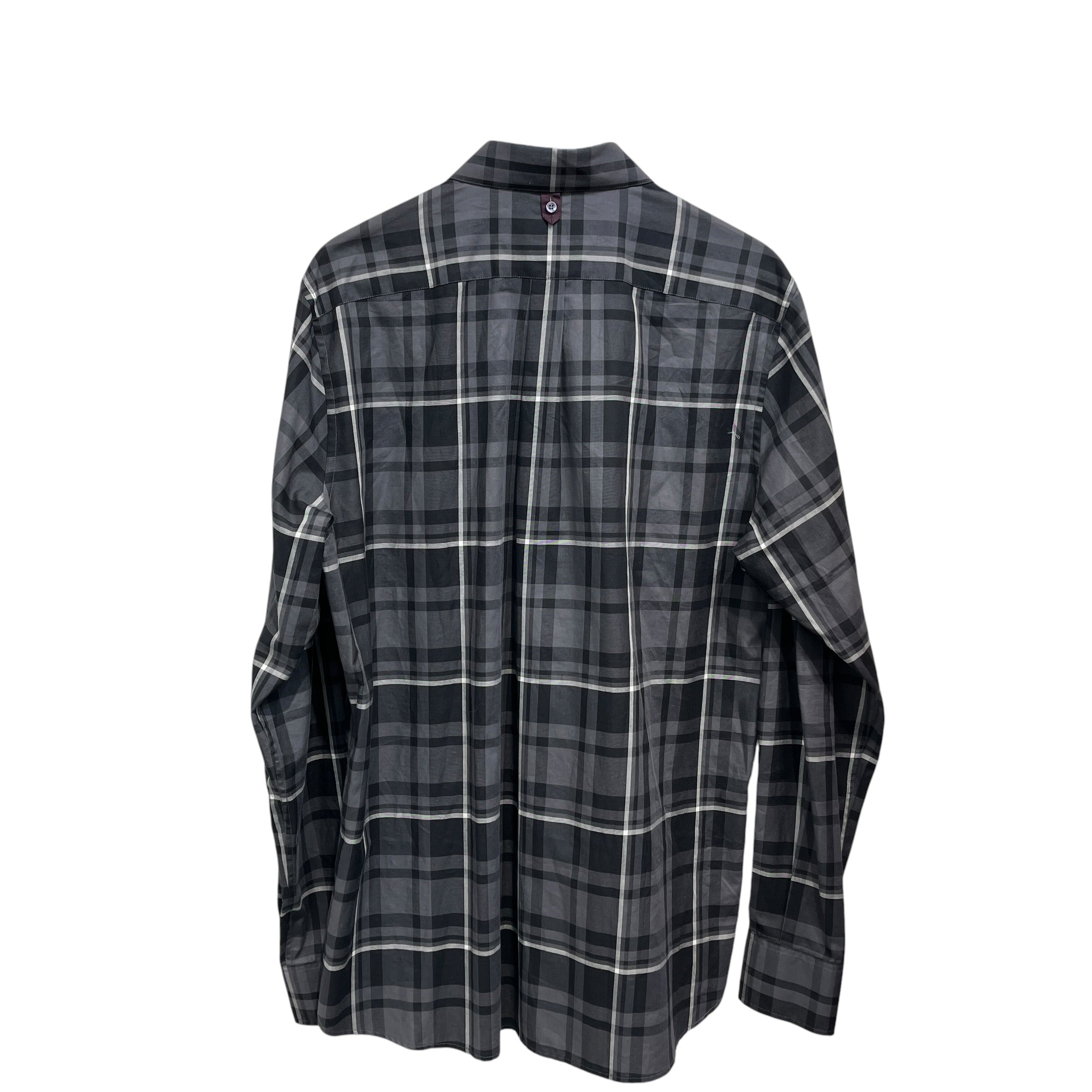 DOLCE&GABBANA/LS Shirt/17/Cotton/GRY/Plaid/Fuzzy hearts on collar view 2