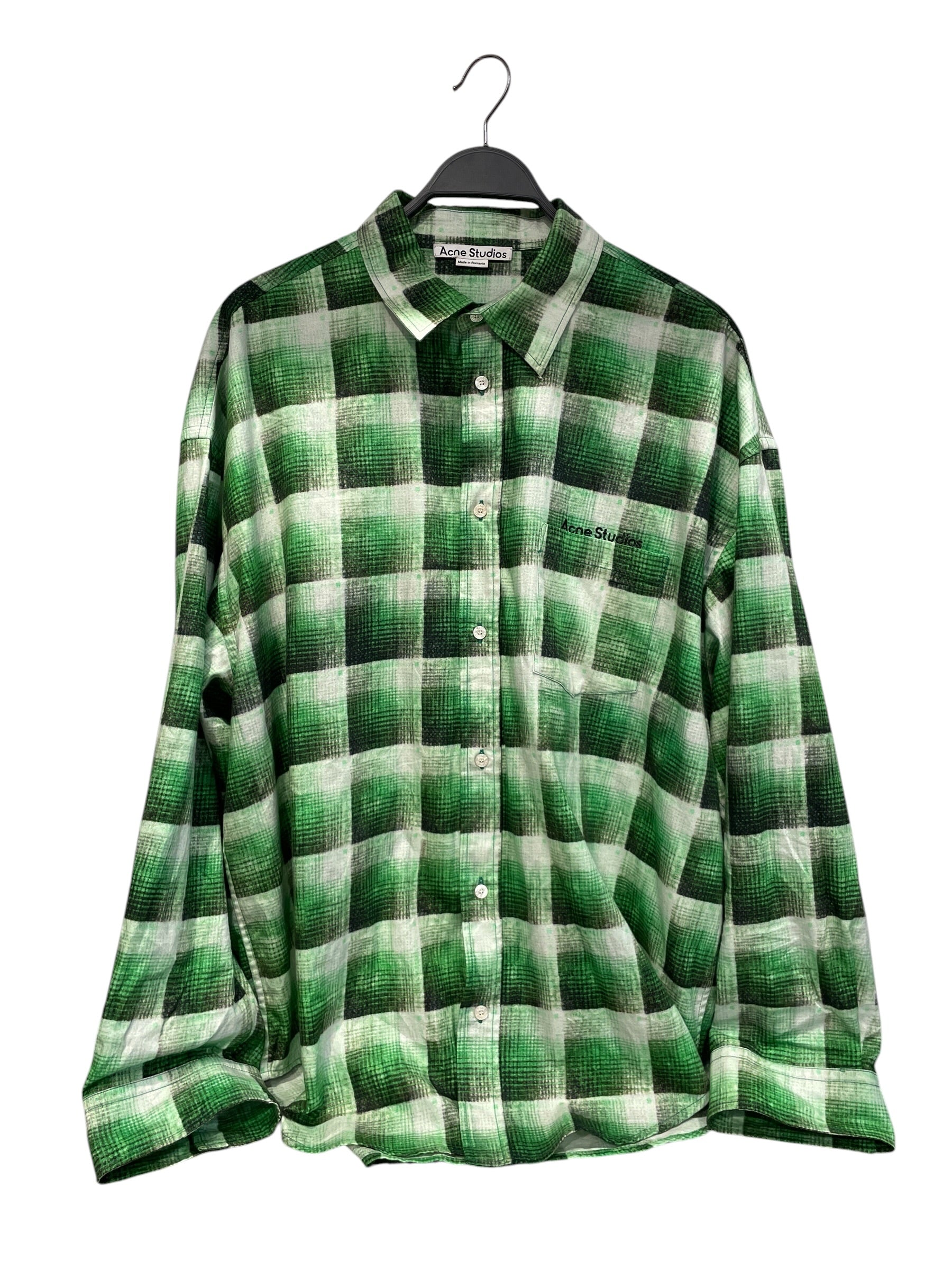 Acne Studios/LS Shirt/48/Cotton/GRN/Gingham Check/ view 1
