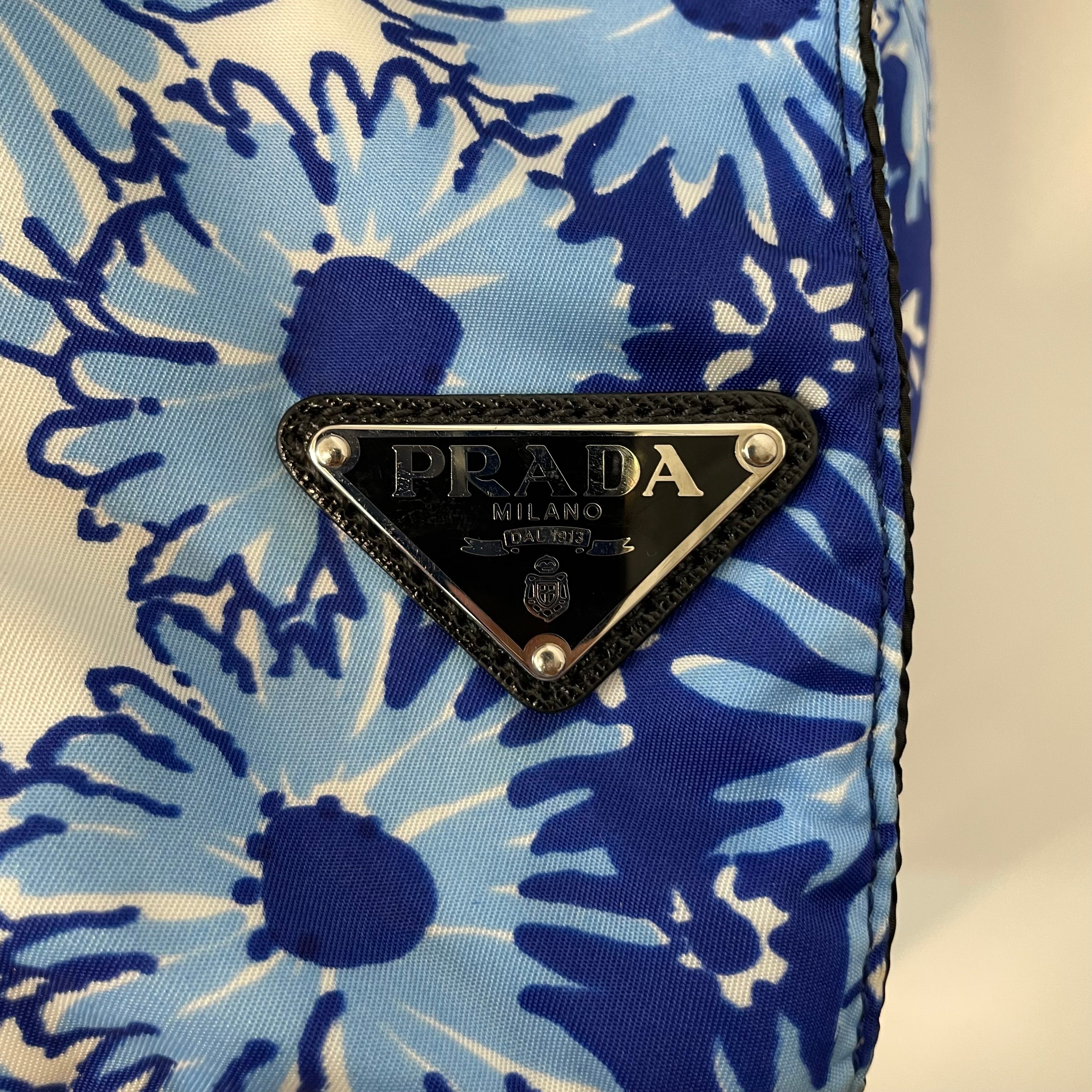 PRADA/Hand Bag/M/Floral Pattern/Cotton/BLU/tessuto stampat tote view 5