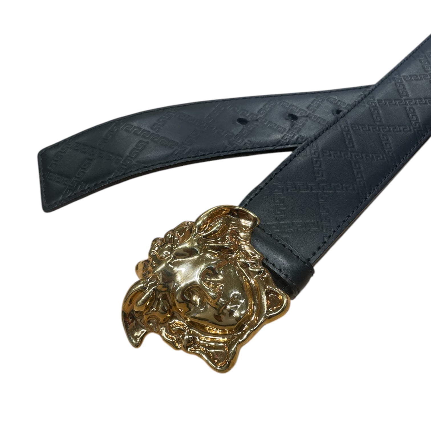 VERSACE/Belt/Leather/BLK/MONOGRAM HOUSE LOGO view 2