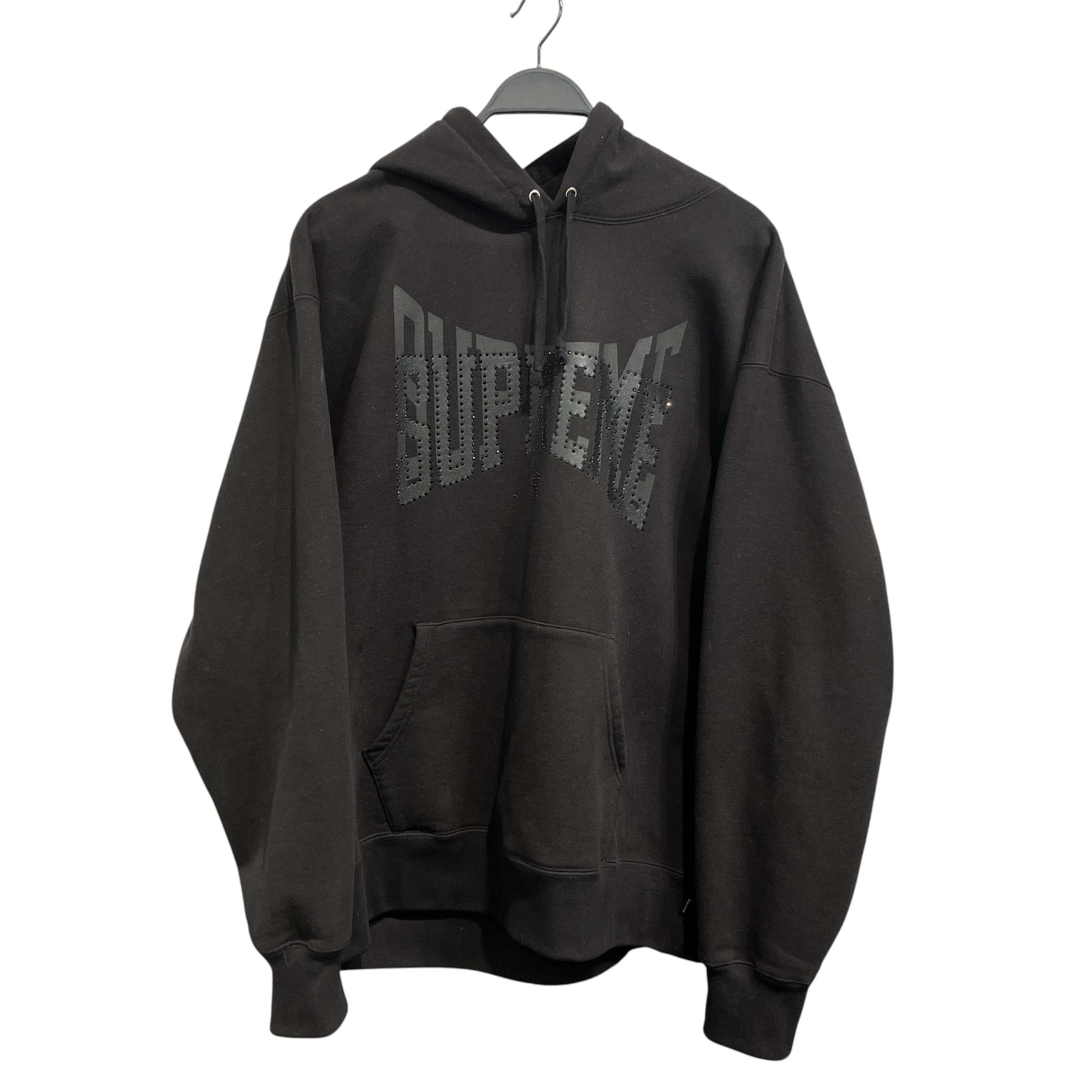 Supreme/Hoodie/XL/Graphic/Cotton/BLK/Rhinestone Spellout view 1