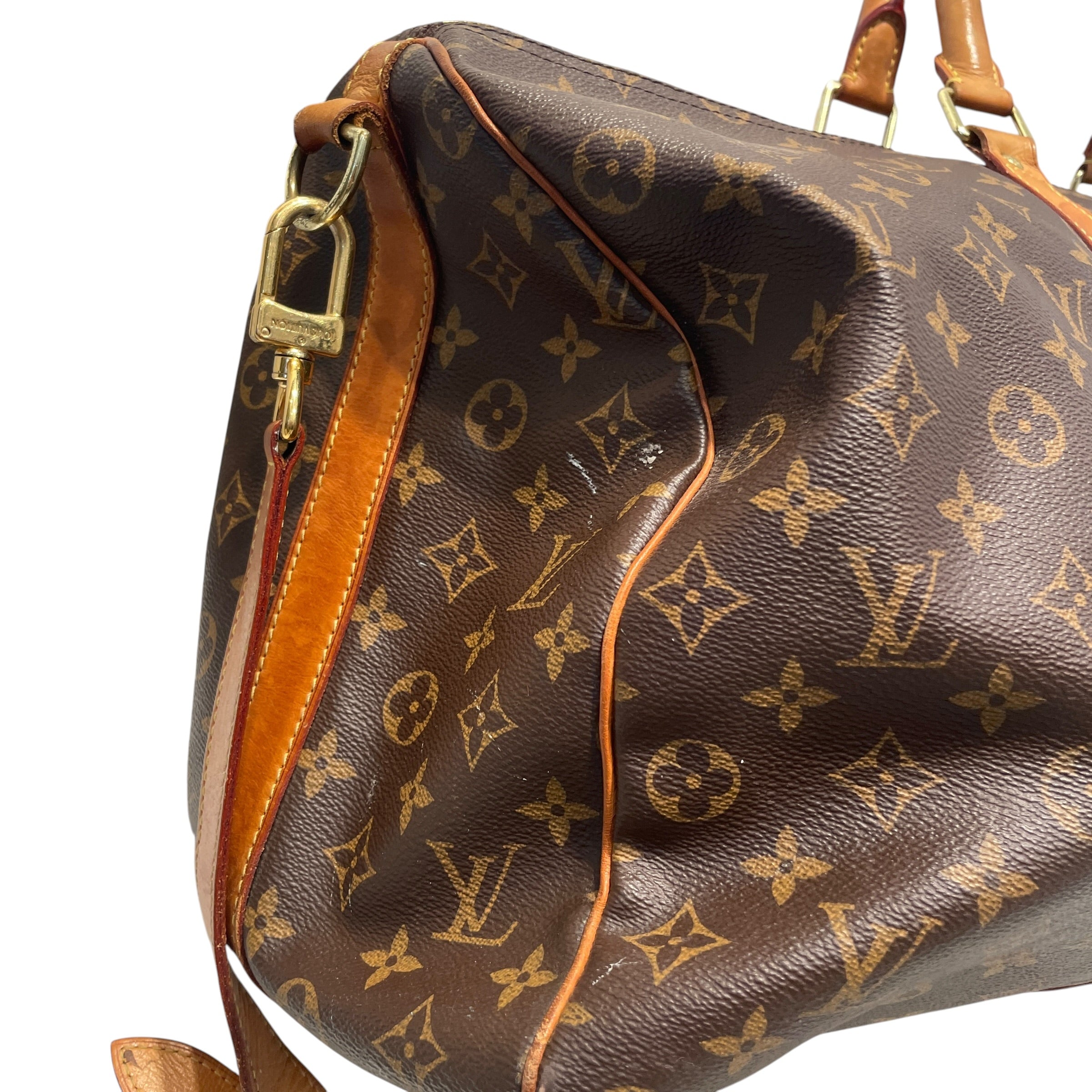 LOUIS VUITTON/Luggage/Monogram/Leather/BRW/Keepall view 4