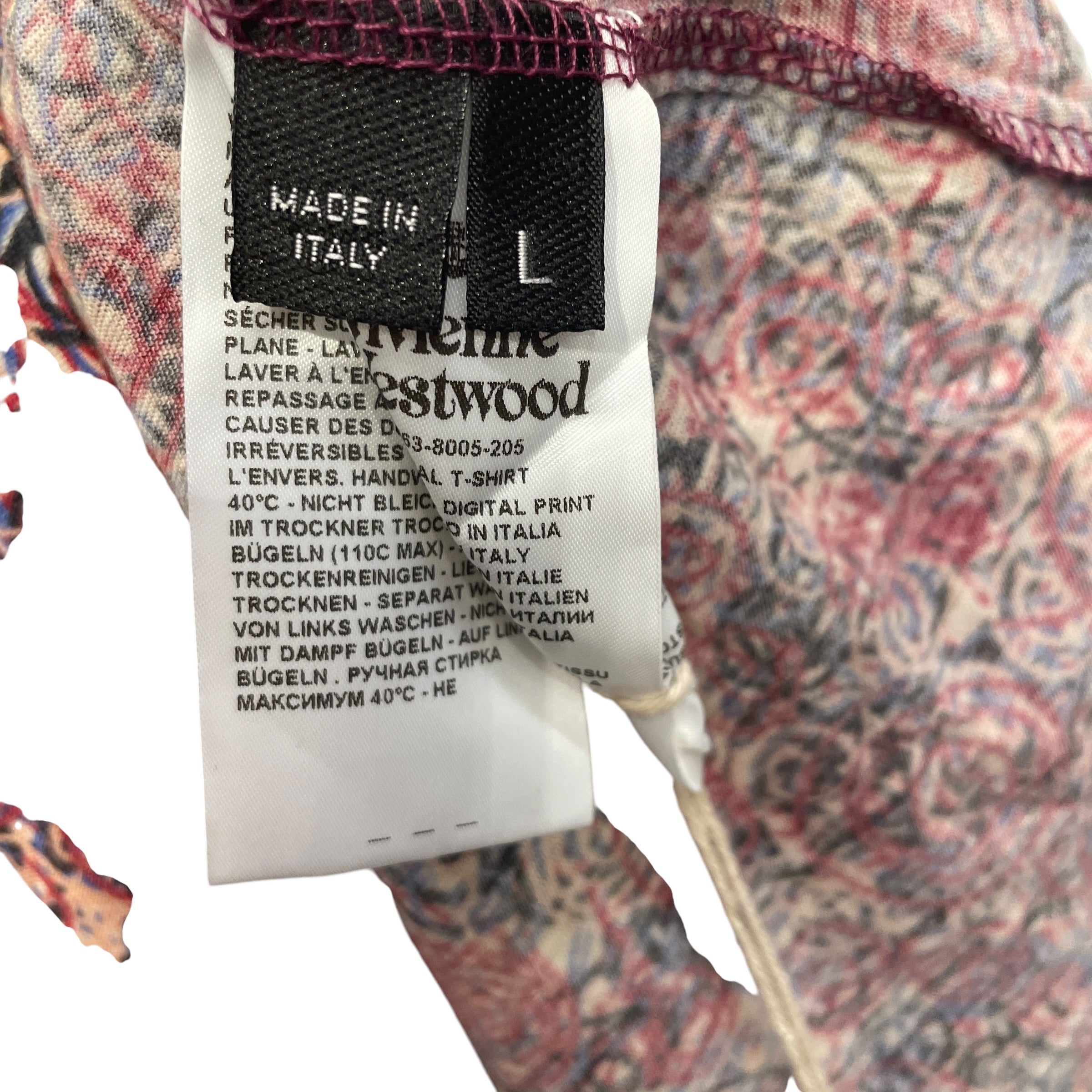 Vivienne Westwood/T-Shirt/L/Cotton/RED/All Over Print/TRUE PUNK SPIRAL PRINT view 5