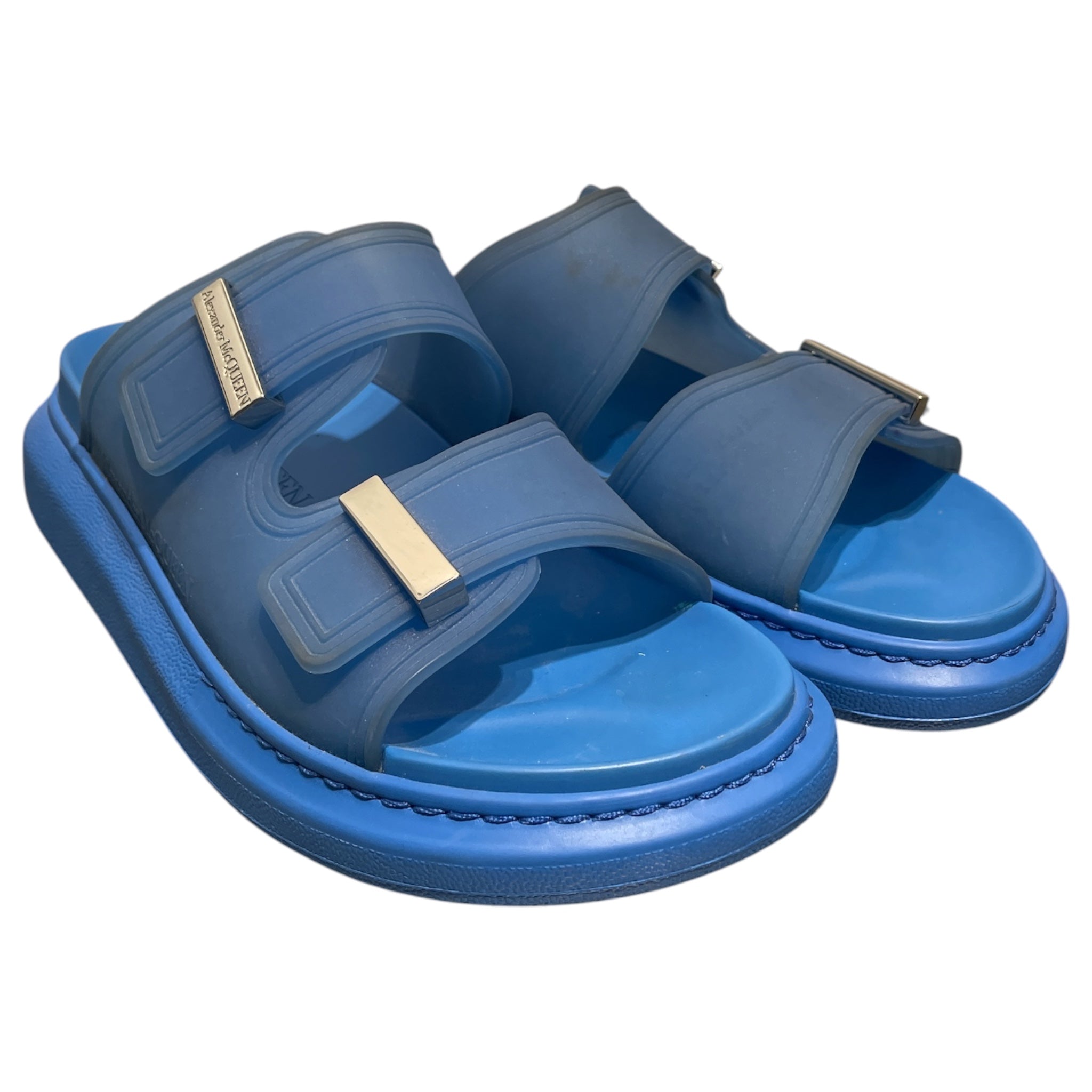 Alexander McQueen/Sandals/US 7/BLU/Rubber Hybrid Sandals view 1