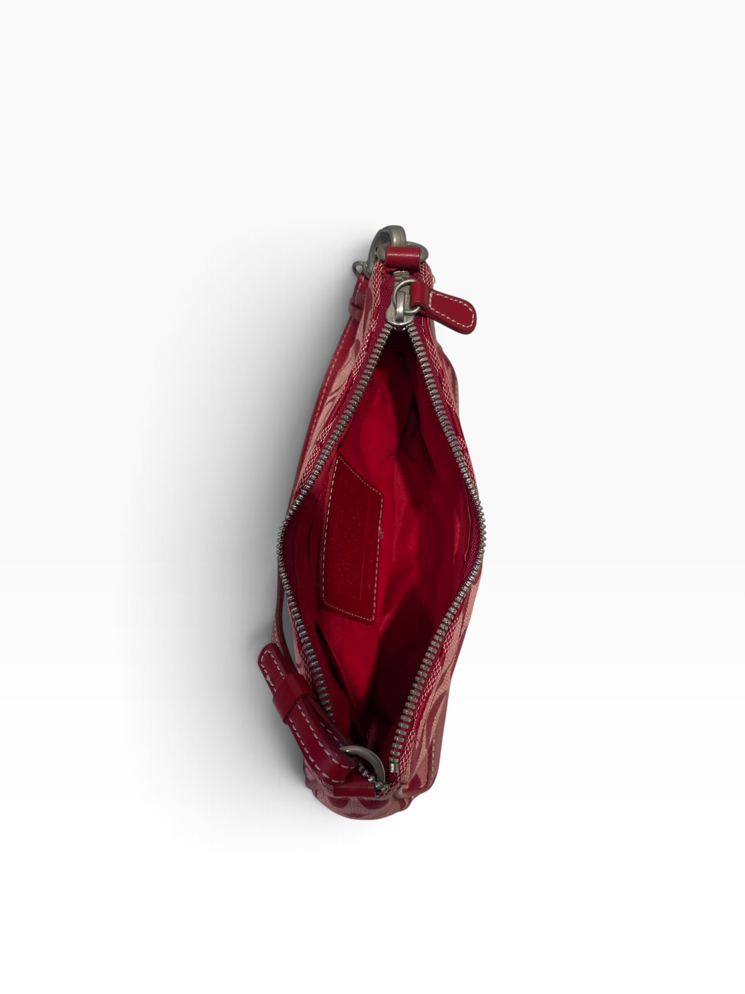 COACH/Hand Bag/Monogram/Cotton/RED/Small Demi Handbag view 6