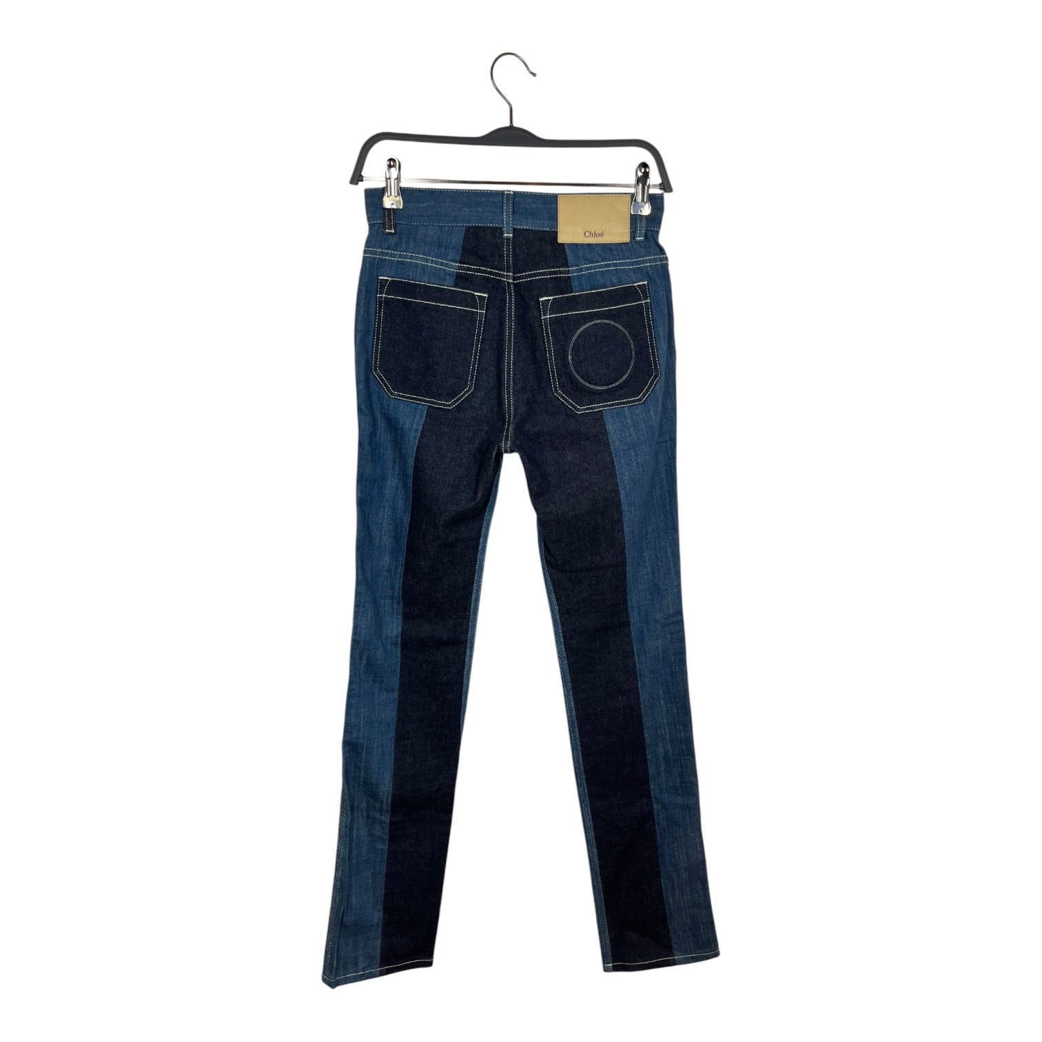 Chloe/Straight Pants/36/Denim/IDG/All Over Print/PATCHWORK DENIM view 2