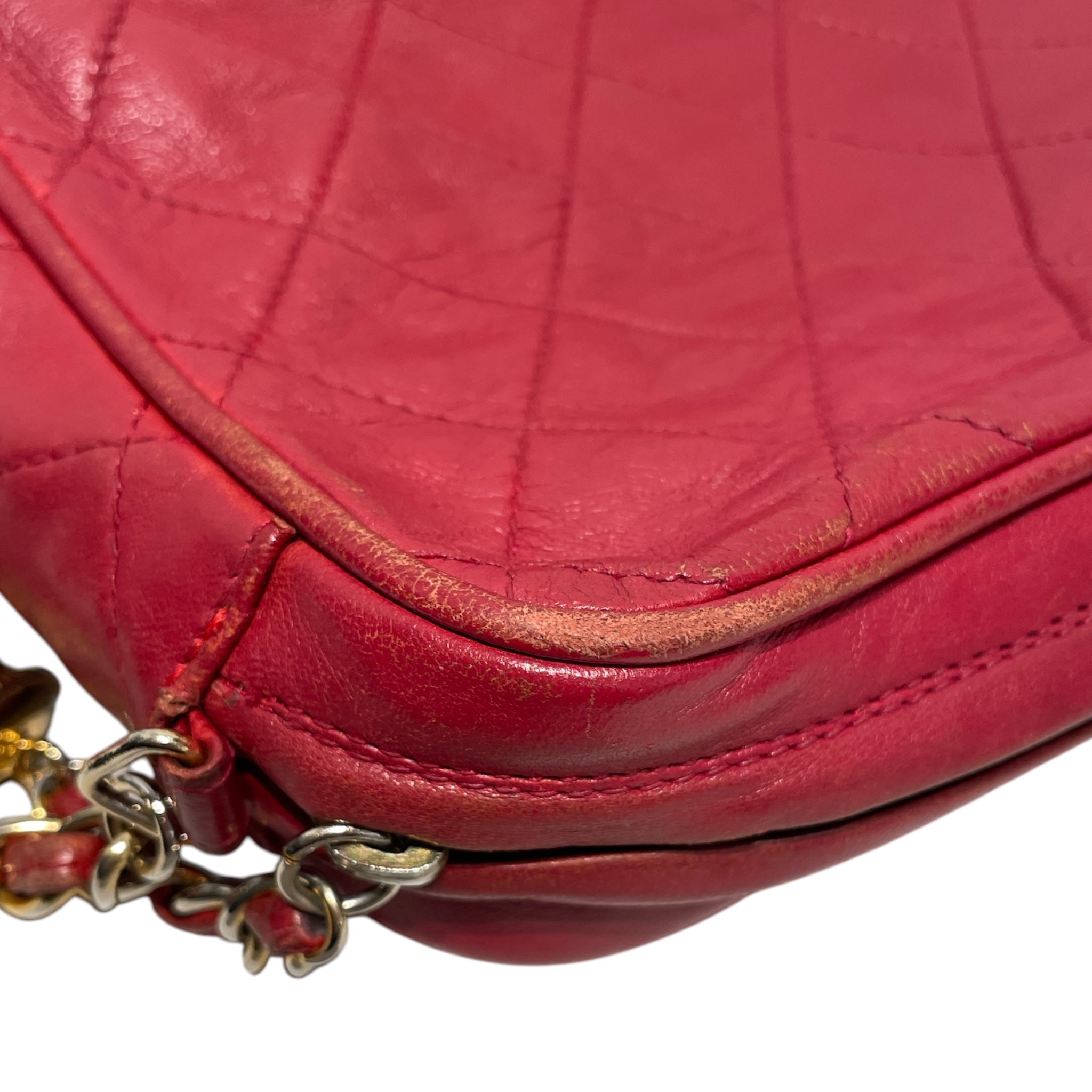 CHANEL/Cross Body Bag/Leather/RED/ view 5