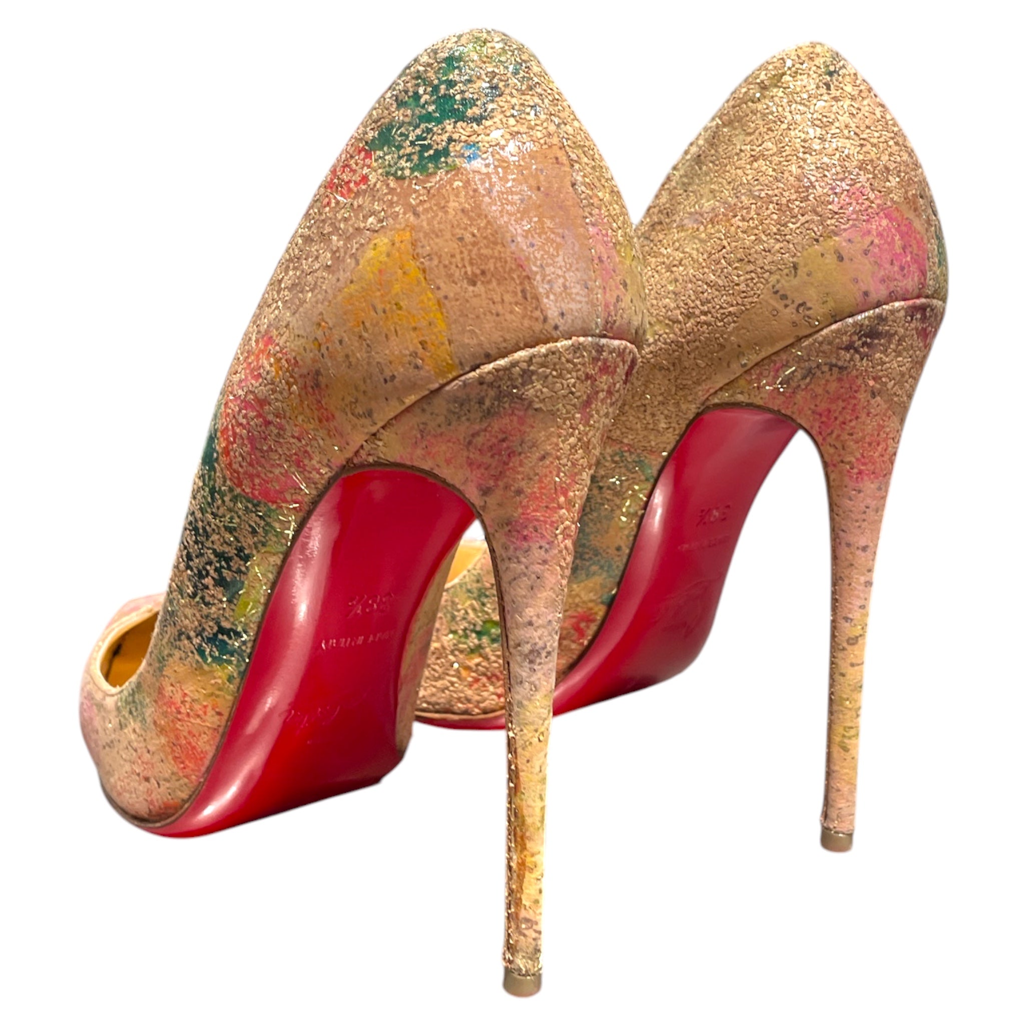 Christian Louboutin/Heels/EU 38.5/CML/SO KATE CORK BLOOMING view 2
