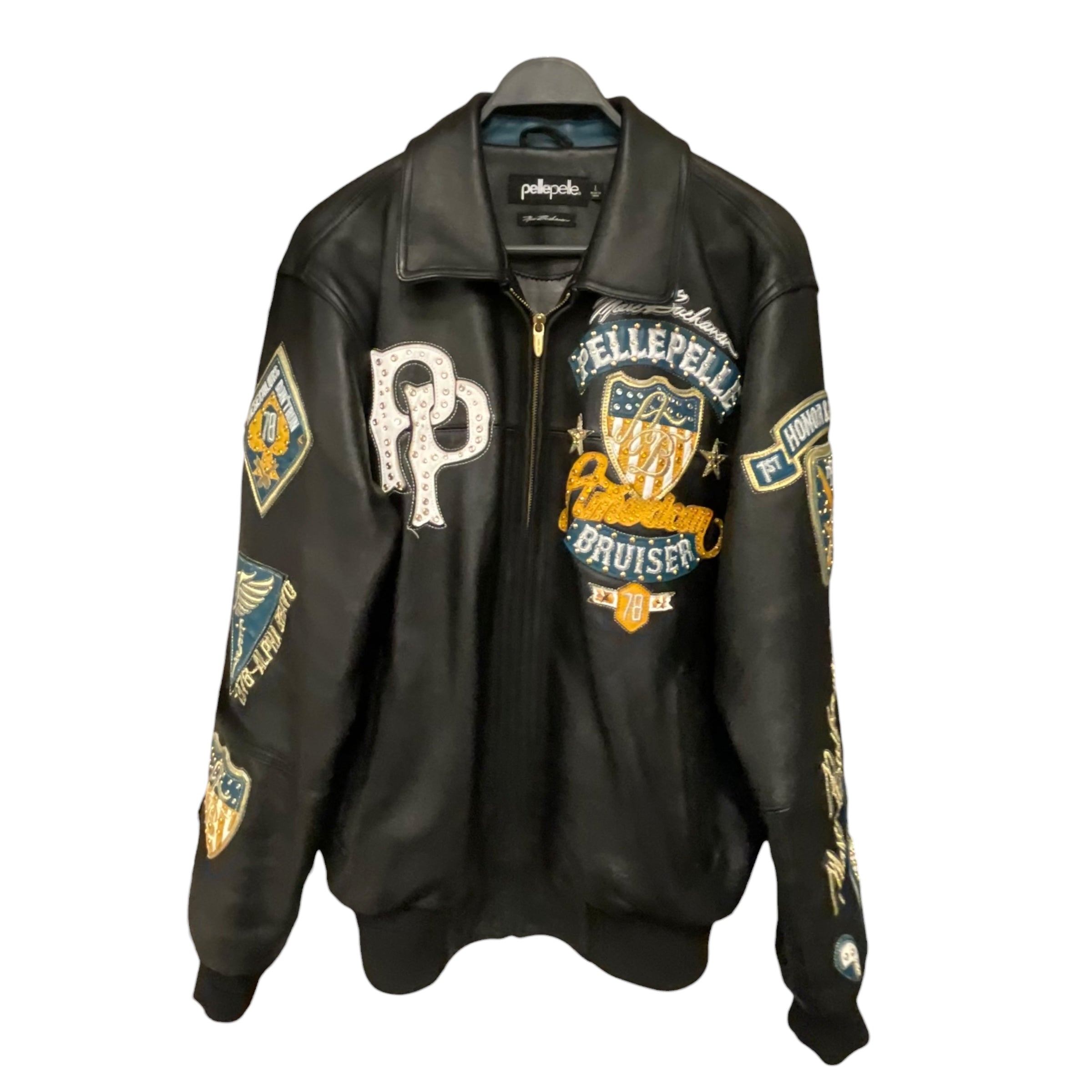 Pelle Pelle/Leather Jkt/L/Leather/BLK/All Over Print/BRUISER view 1