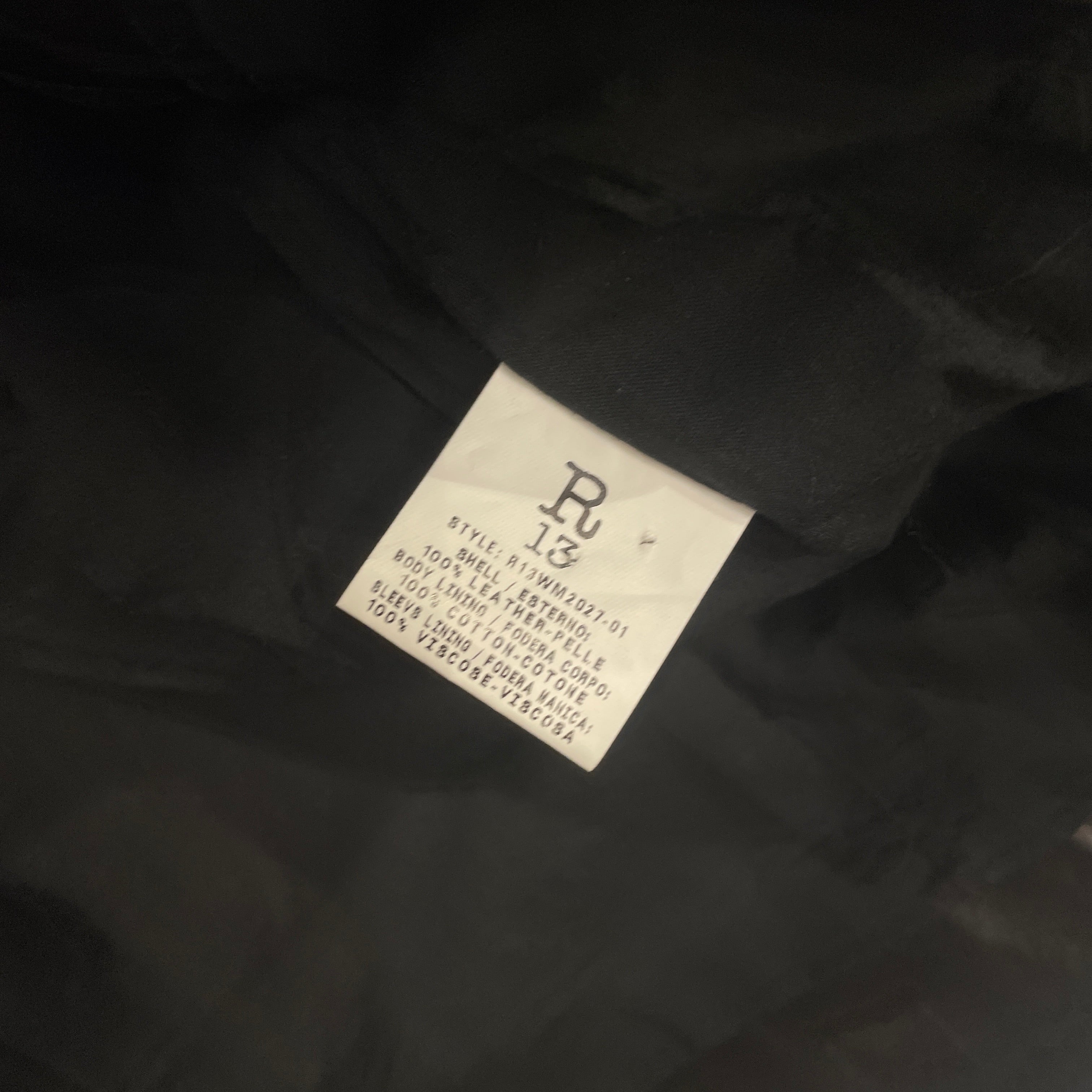R13/Fleece Jkt/13/Leather/BLK/Double Breasted/STUDDED ALL OVER view 4