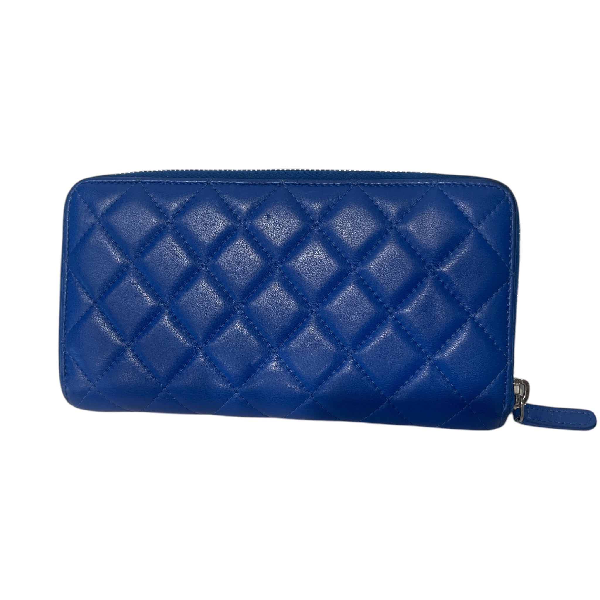 CHANEL/Long Wallet/Leather/BLU/2019 QUILTED/PURPLE LINING view 2