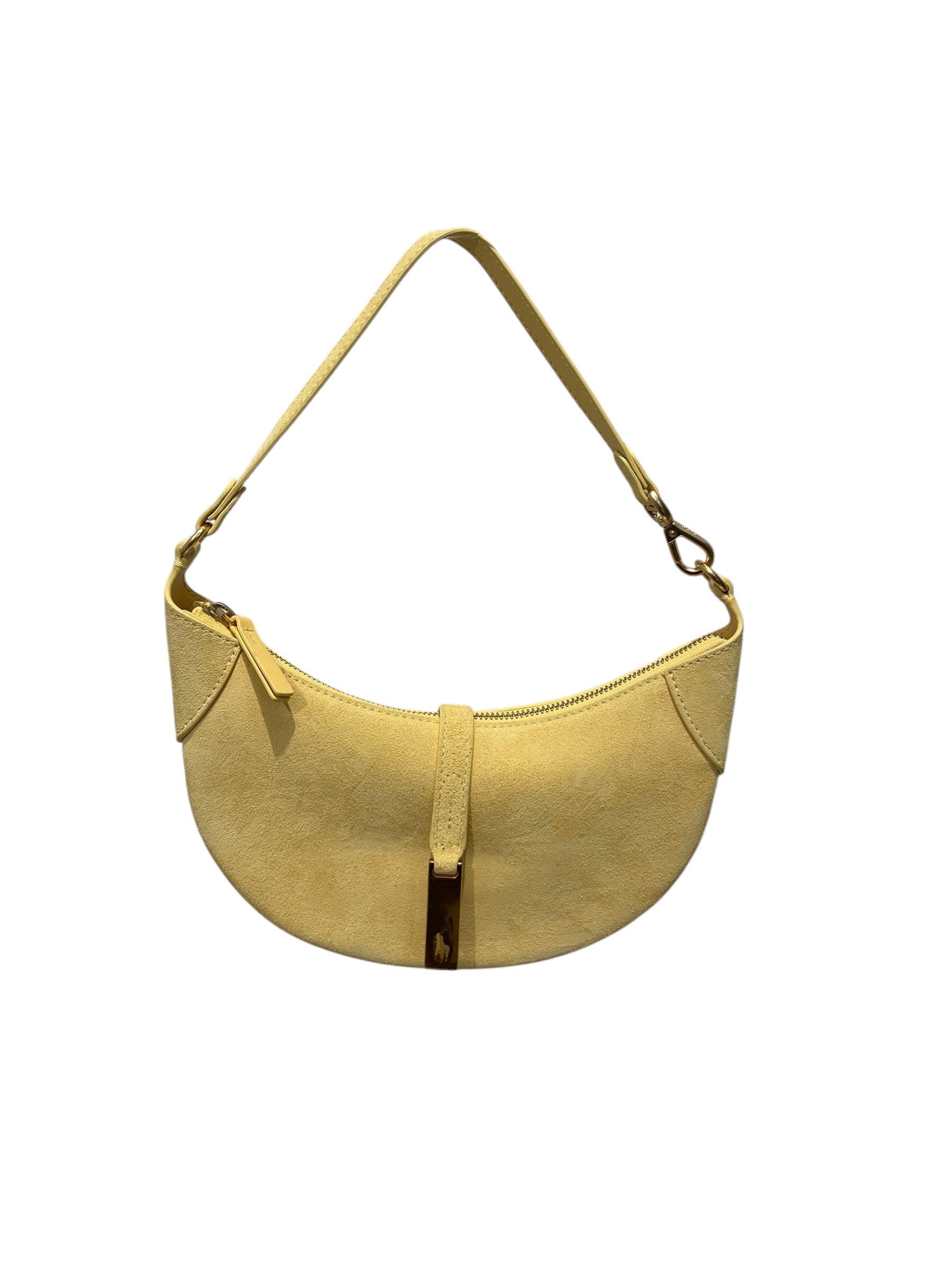 POLO RALPH LAUREN/Hand Bag/Suede/YEL/HALF MOON/GOLD HARDWARE view 1