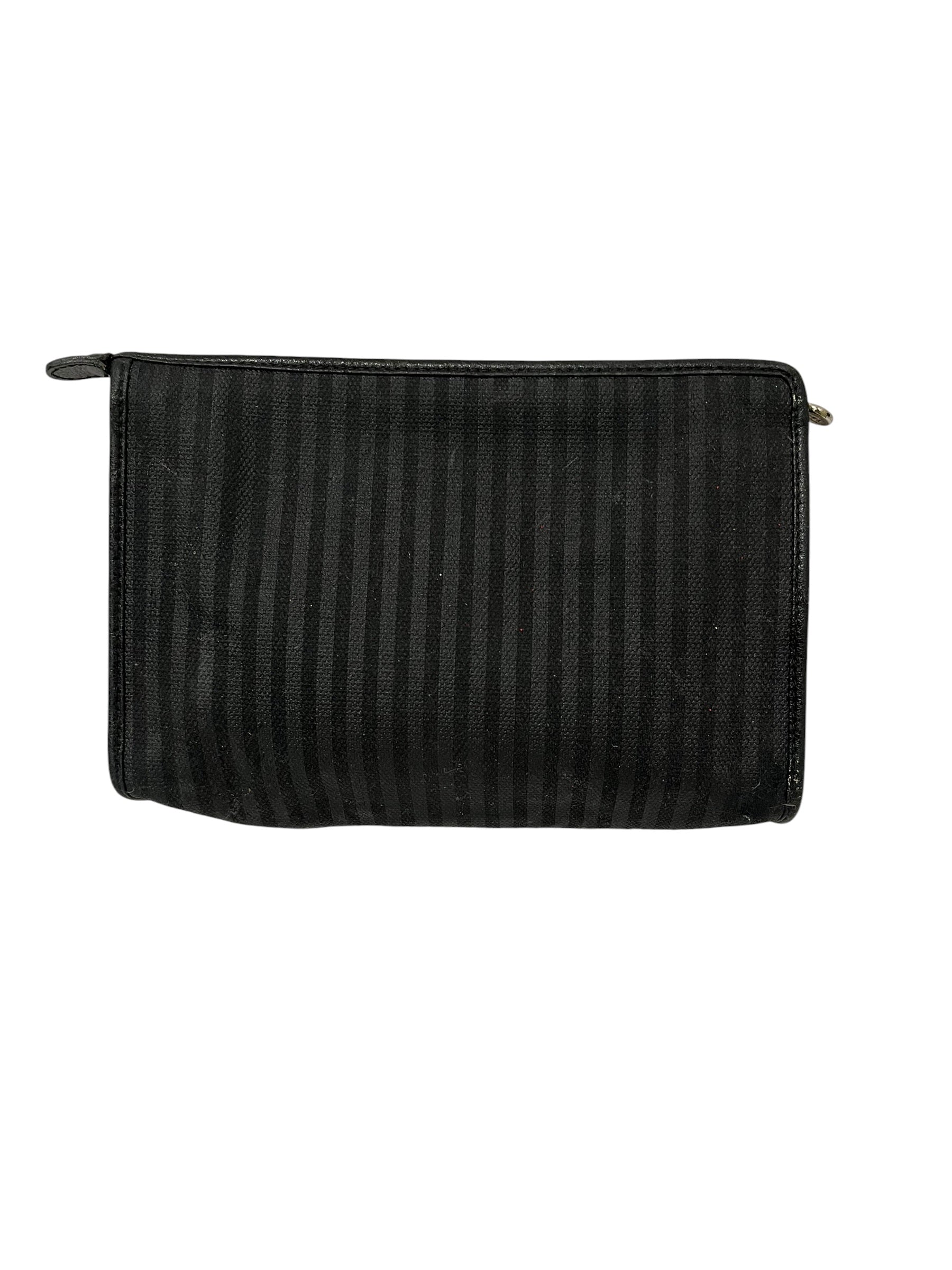 FENDI/Pouch/Stripe/Nylon/BLK/SMALL ZIP POUCH LTHR STRIPE view 6