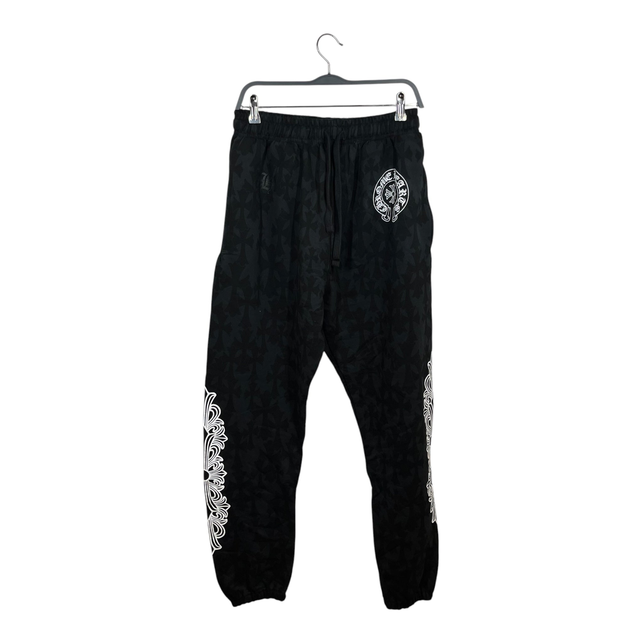 CHROME HEARTS/Pants/L/Cotton/BLK/All Over Print/Cemetery All Over Sweat Pants view 1