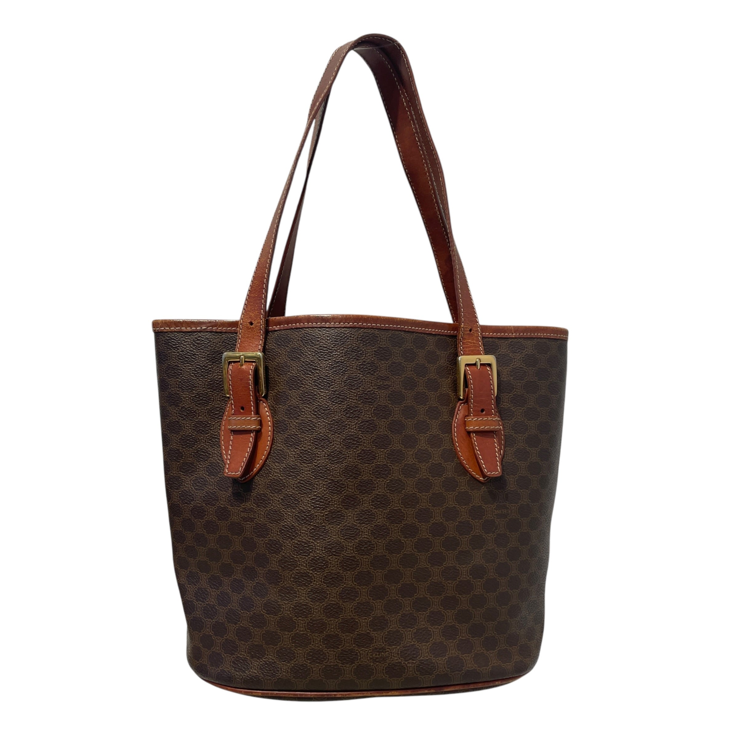 CELINE/Hand Bag/Monogram/Leather/BRW/Macadam Canvas Bag view 1
