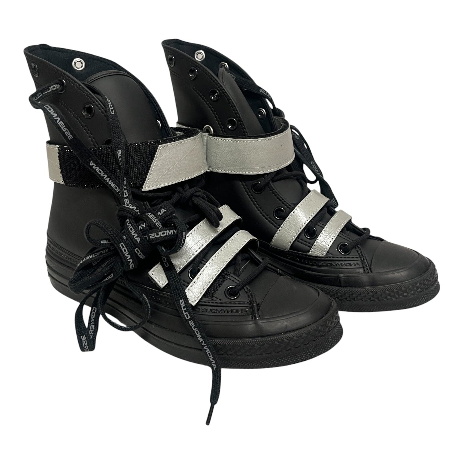 ANONYMOUS CLUB/CONVERSE/Hi-Sneakers/US 8/BLK/silv wrap around velcro view 1