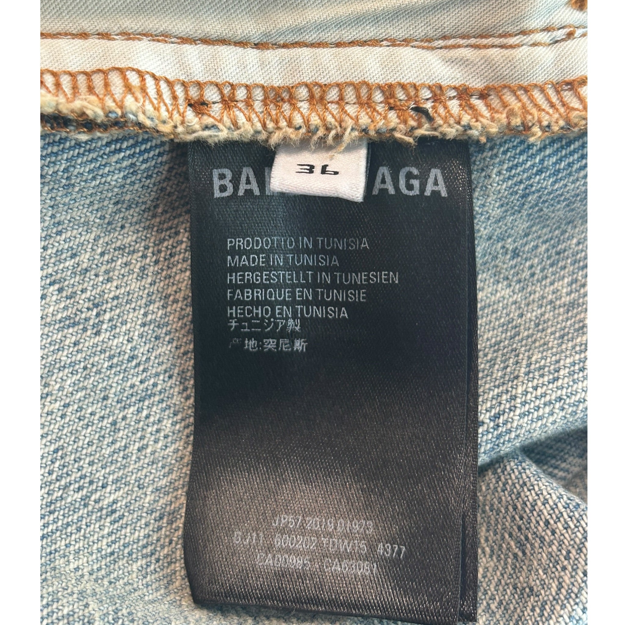 BALENCIAGA/Long Skirt/36/Denim/BLU/LIGHT WASH DENIM SKIRT view 6
