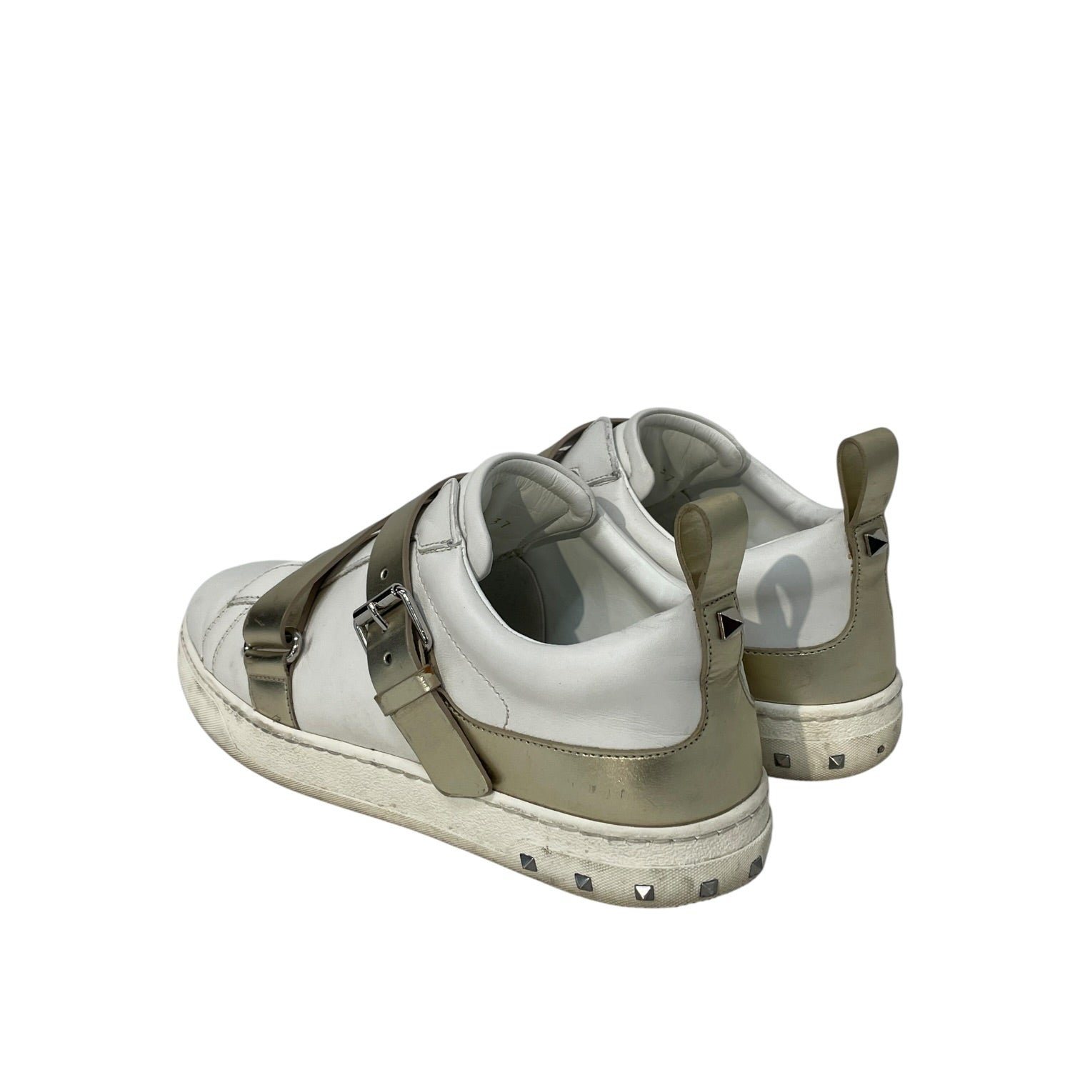 VALENTINO/Low-Sneakers/EU 37/Leather/WHT/punk leather sneaker view 2