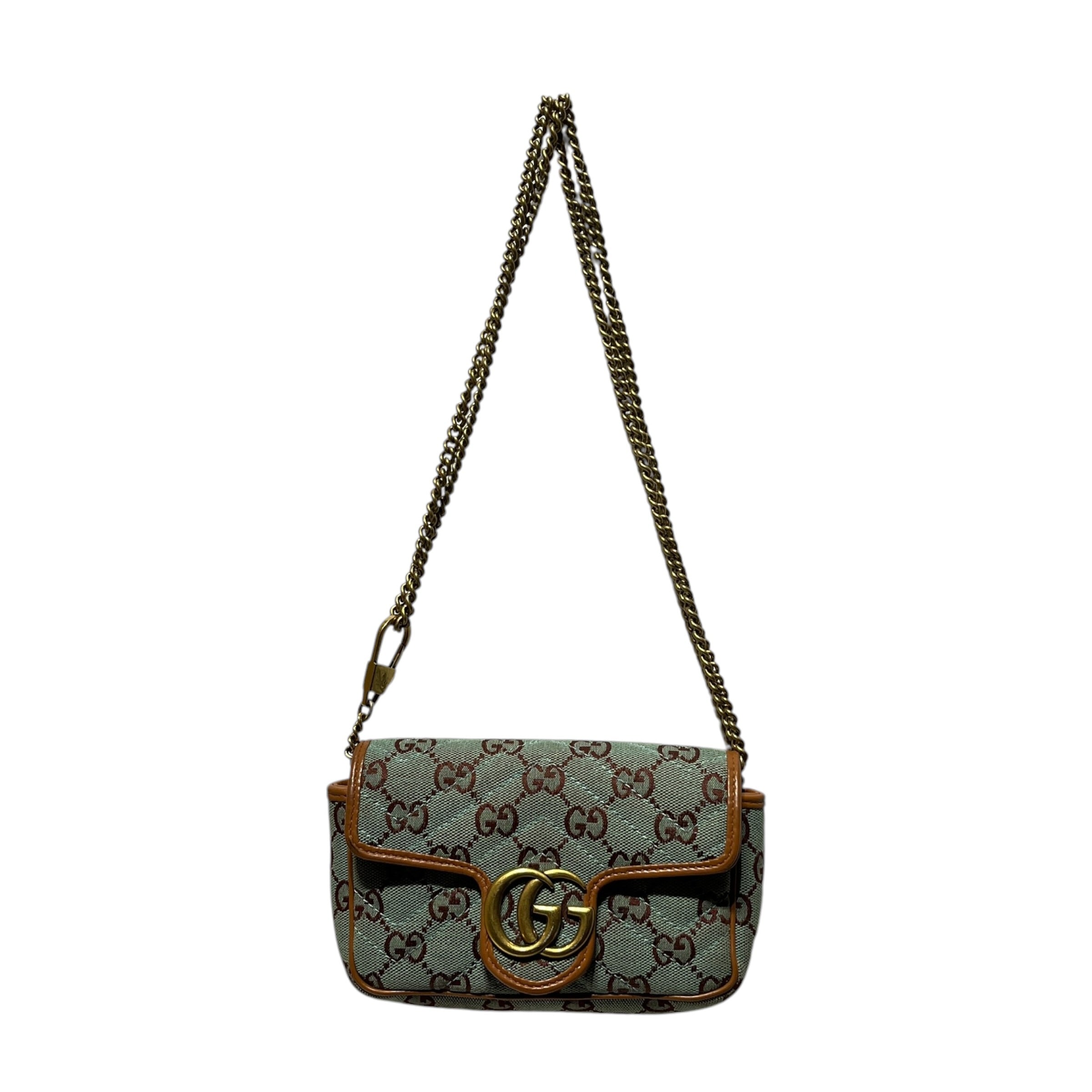 GUCCI/Bag/Monogram/Cotton/BLU/Marmont Super Mini Denim view 1