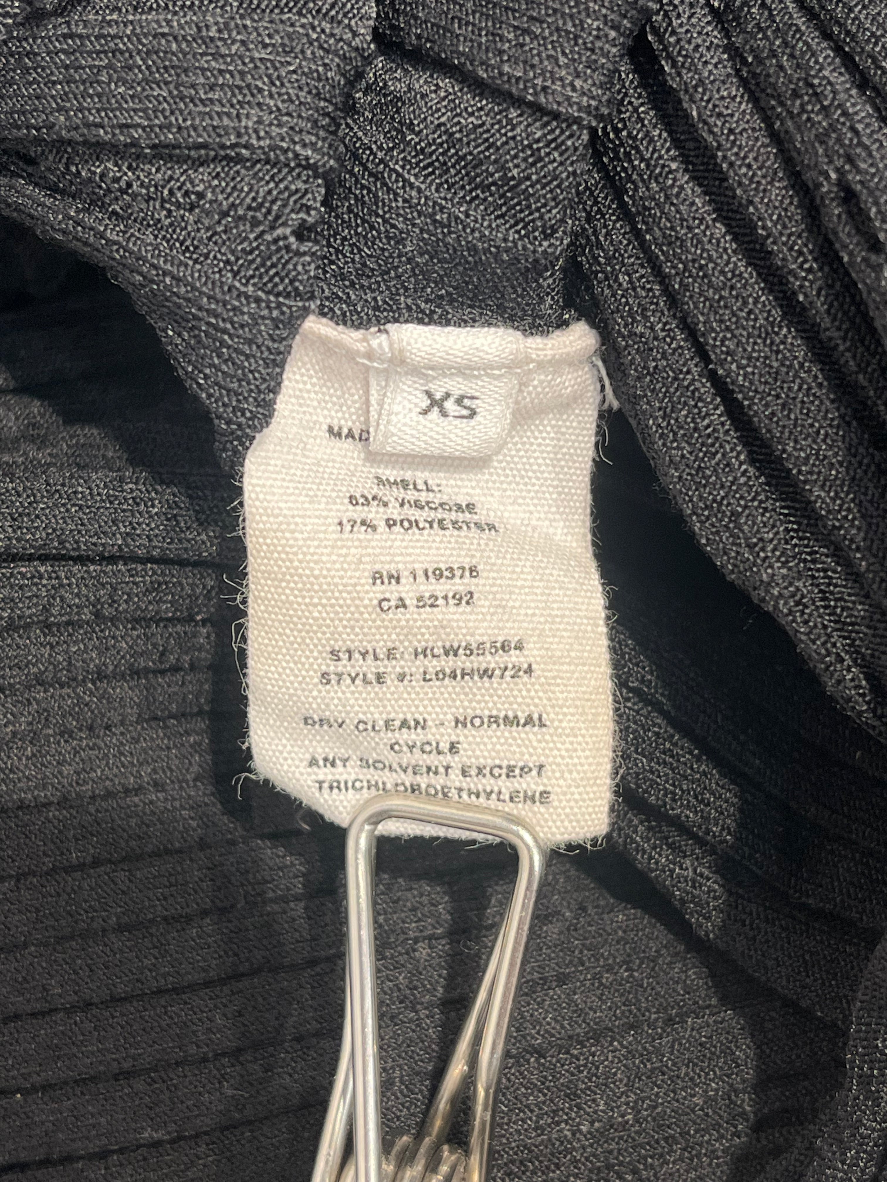 Helmut Lang/LS Dress/XS/Polyester/BLK/RIBBED SMALL HOLES DOWN SIDES view 4