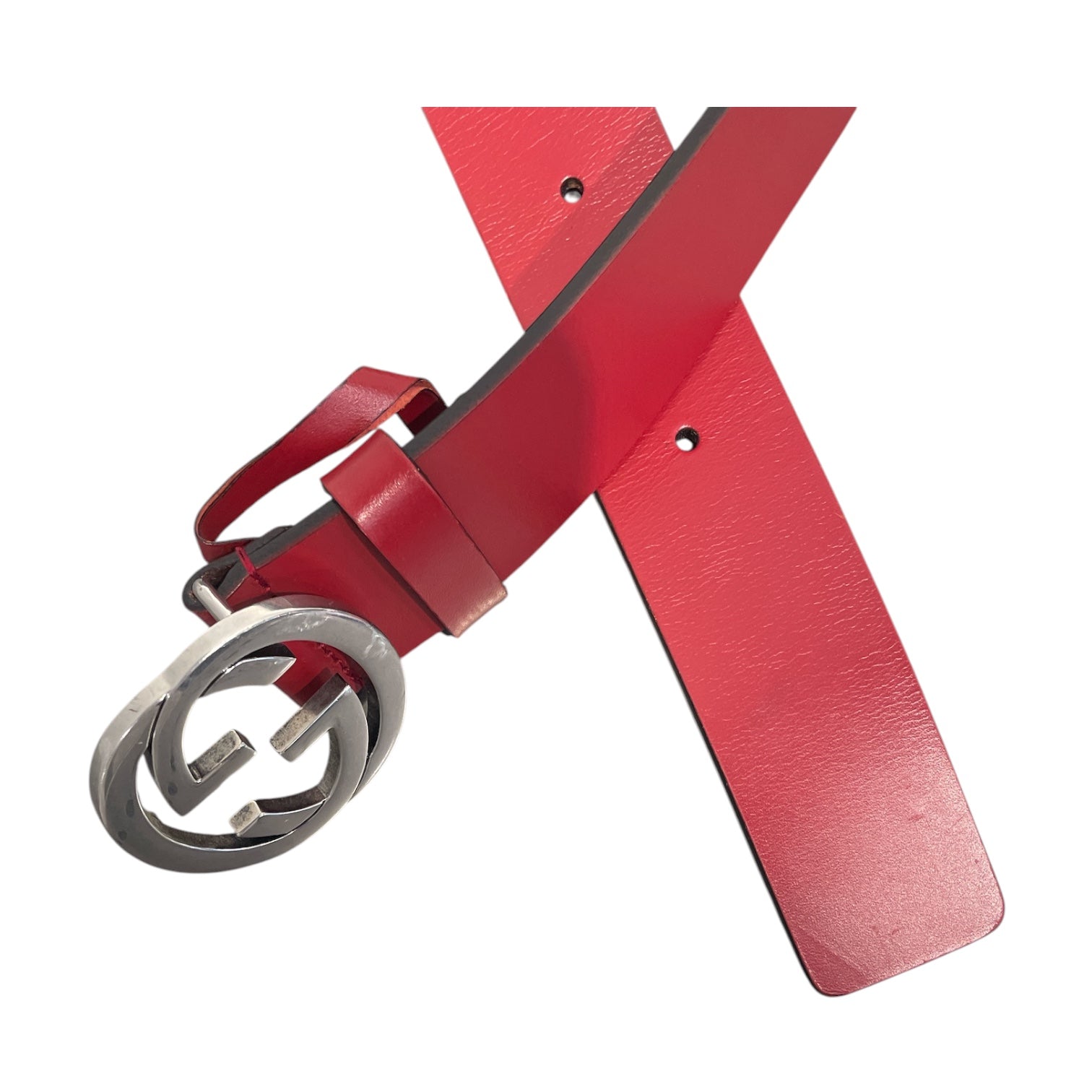 GUCCI/Belt/RED/M's/368186 Silver GG view 2