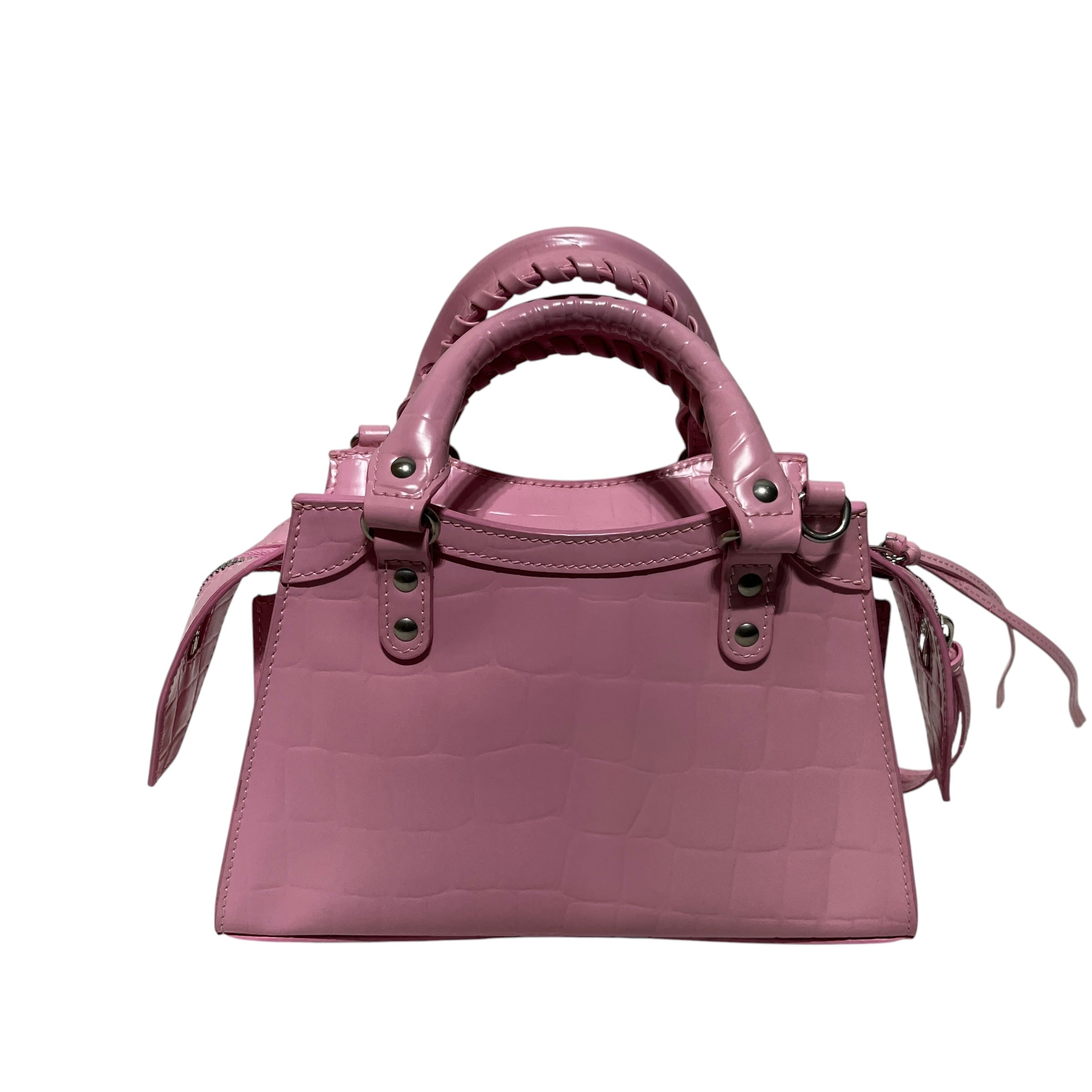 BALENCIAGA/Cross Body Bag/Leather/PNK/Neo Classic Croc Tote view 2