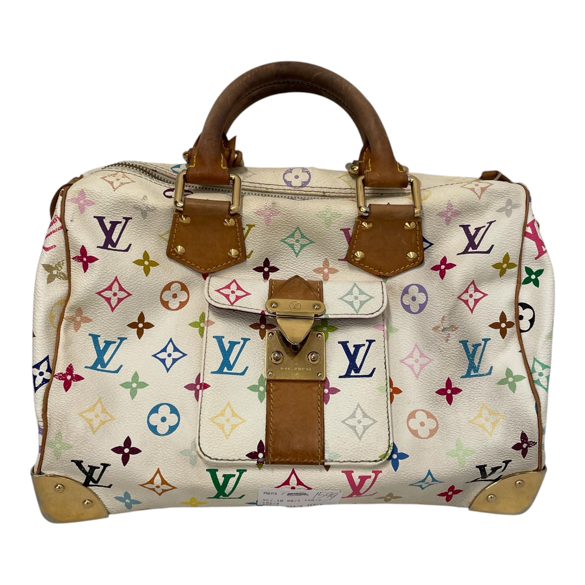 LOUIS VUITTON/Hand Bag/Hombre Check/Leather/WHT/Speedy Monogram Multi 30 view 1