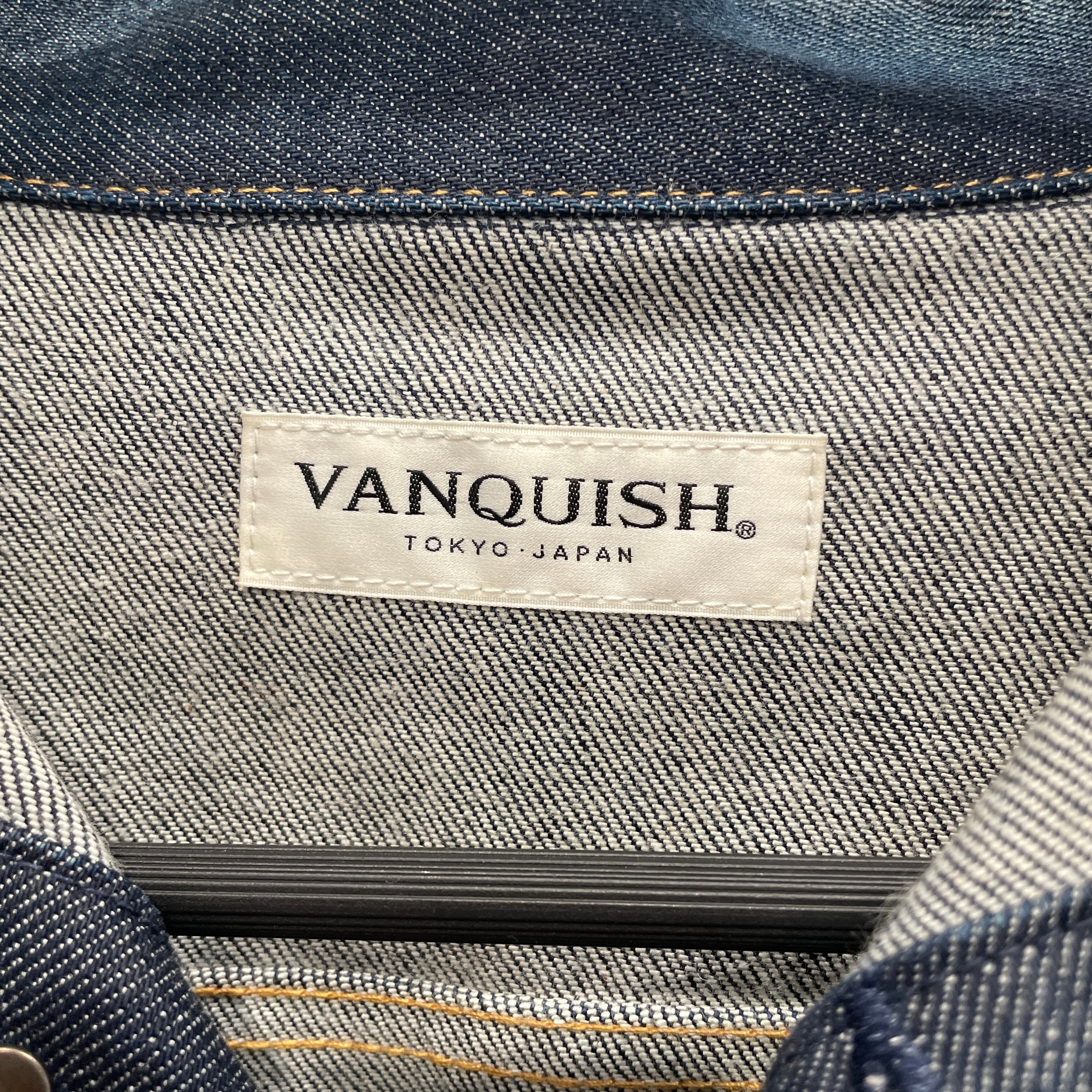 VANQUISH/Denim Jkt/L/Cotton/IDG/DISTRESSED PAINT STAINED JKT view 3